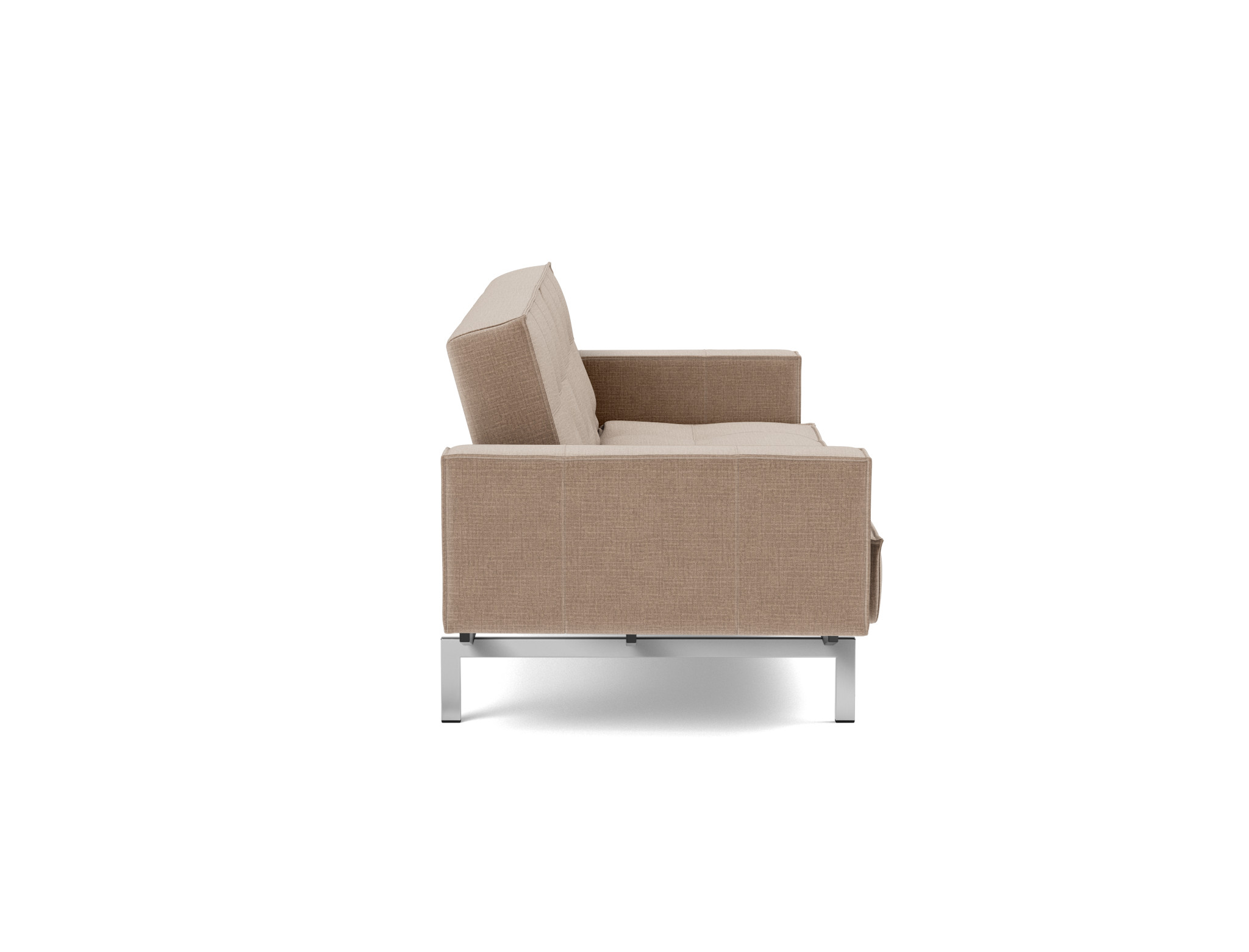 Schlafsofa Splitback mit Armlehnen Chenille Esina 417-Mocha Beine Chrom