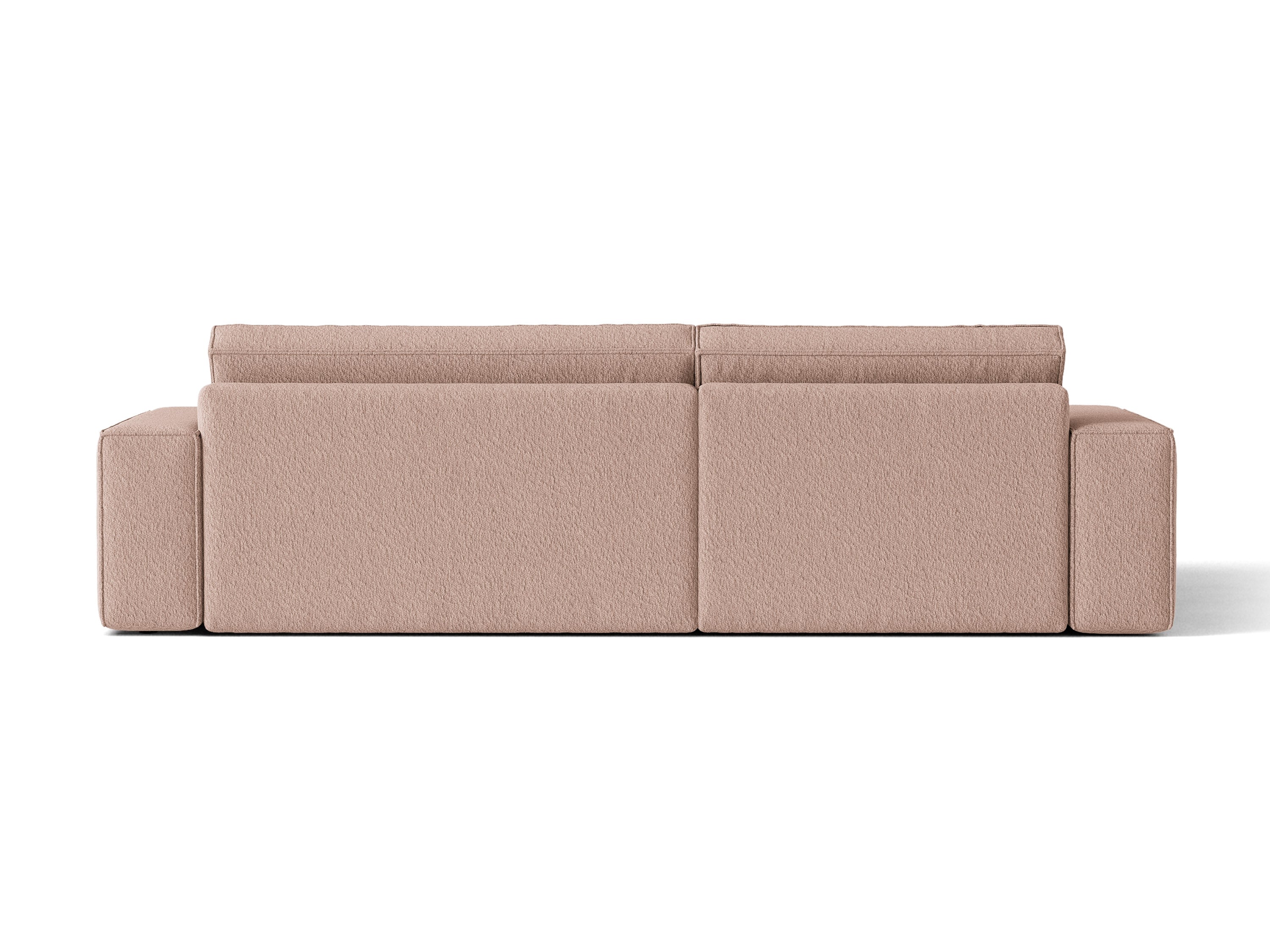 Micadoni Schlaf-Ecksofa Jodie 3-Sitzer Boucle Baloo Puderrosa Links