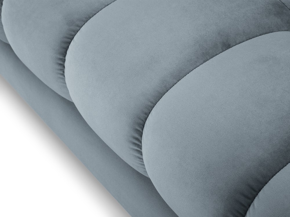 Cosmopolitan Design Ecksofa Bali 5-Sitzer Samt Bluvel Hellblau Rechts Beine Gold