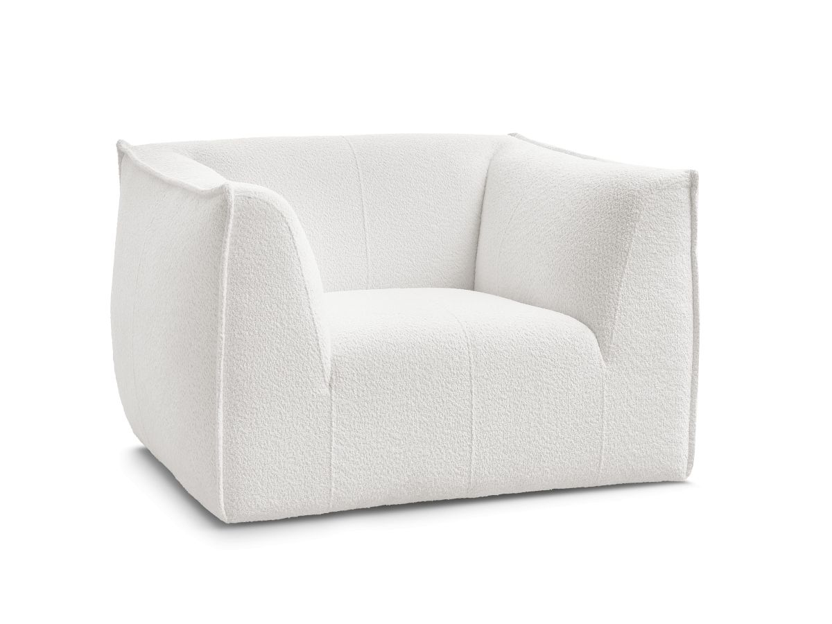 Bouclé-Stoff · Weiß