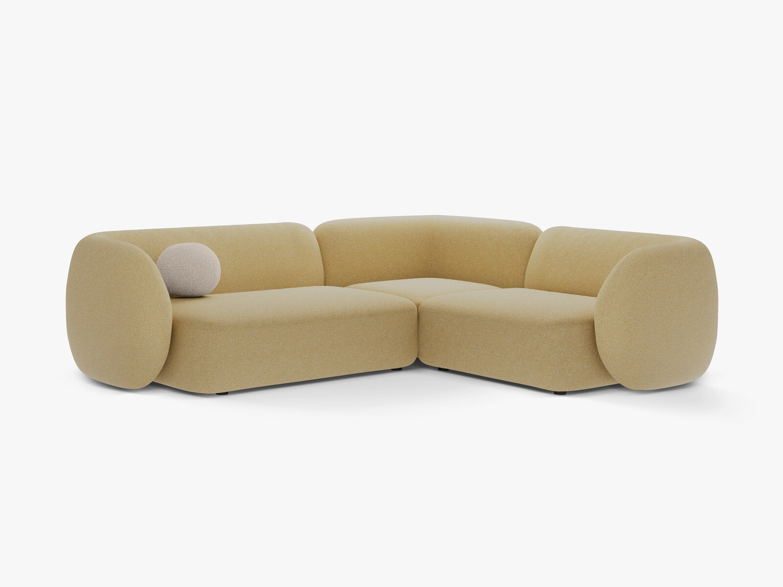 Micadoni Ecksofa Kate 4-Sitzer Rechts Strukturierter Stoff Sonnenblumen Melange