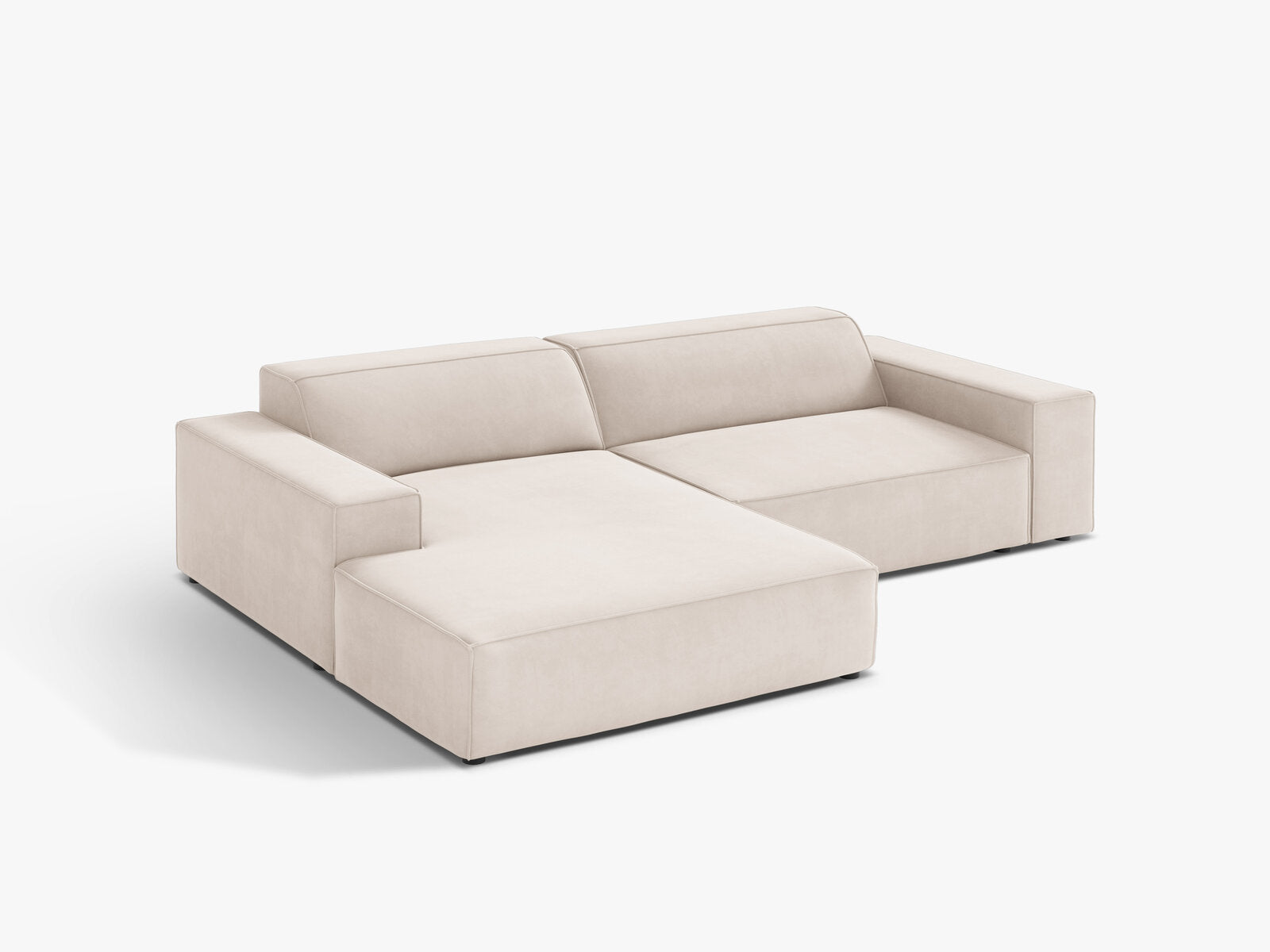 Micadoni Ecksofa Jodie 3-Sitzer Samt Venus Helles Beige Links
