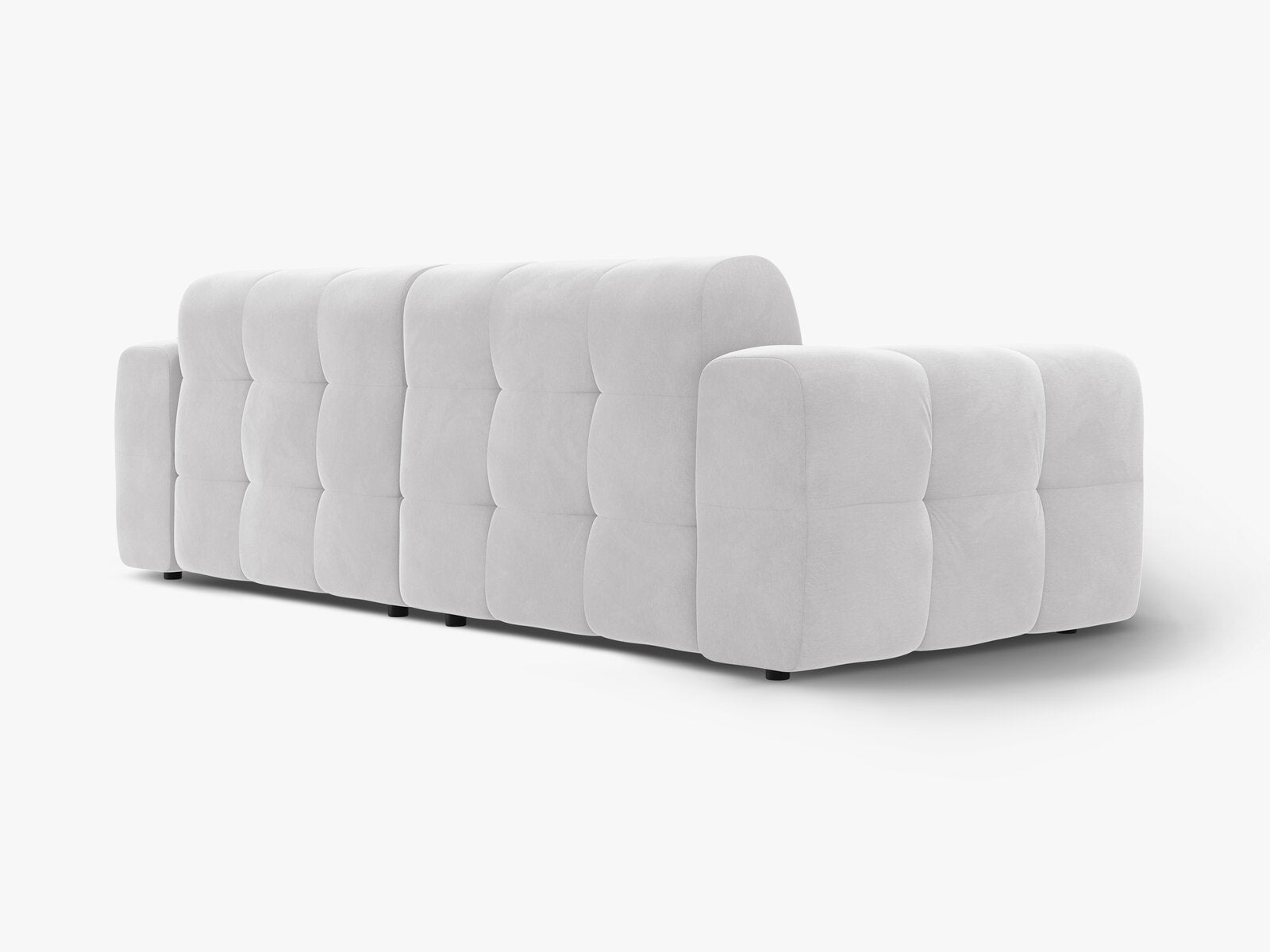 Micadoni Sofa Kendal 4-Sitzer Samt Magic Velvet Hellgrau