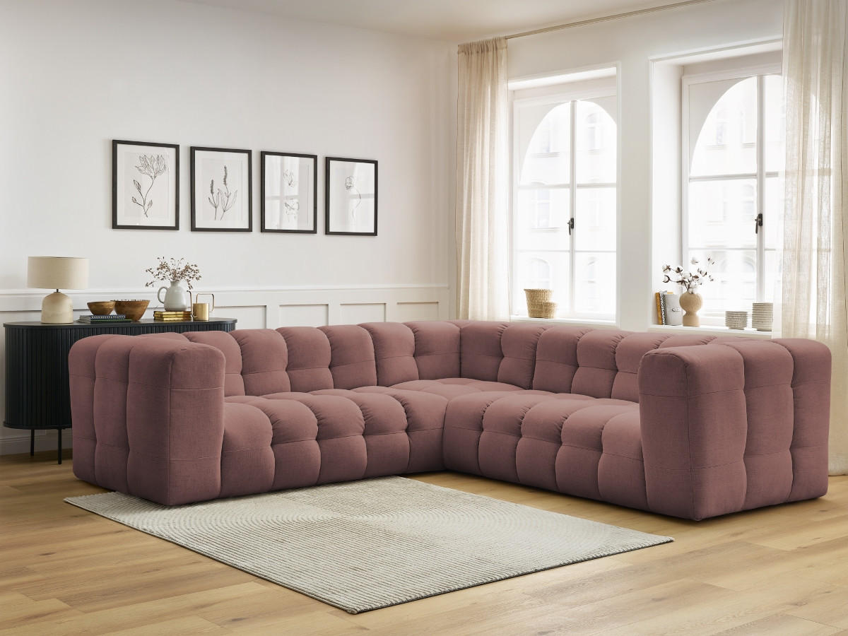 Bobochic Cloud Ecksofa 268 × 184 cm Stoff Rosa