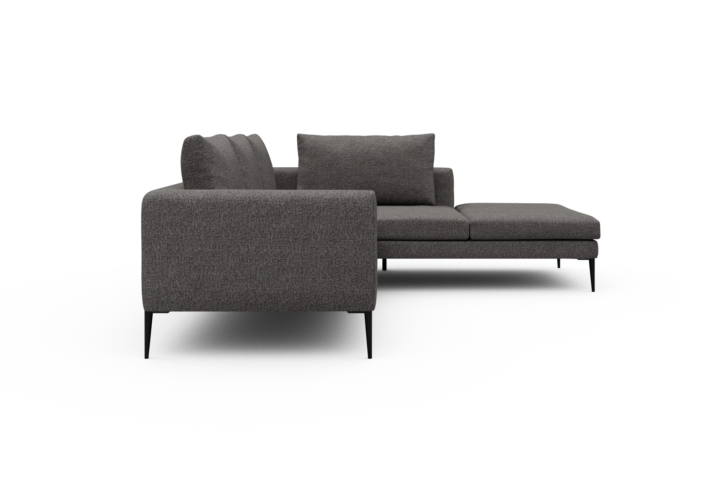 Ecksofa Paul Relax-Ecke rechts mit 2-Sitzer Carreno-Salt-and-Pepper