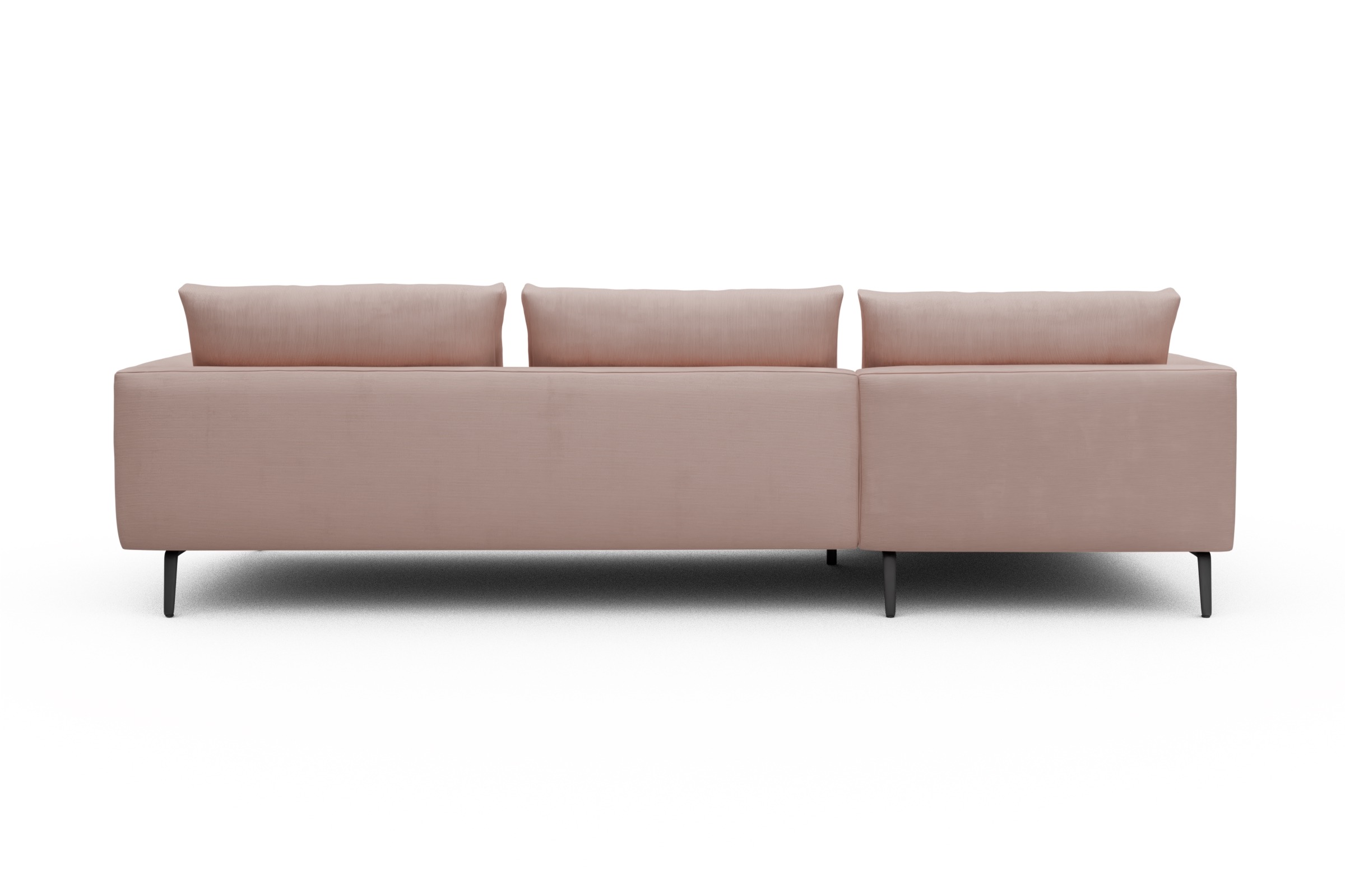 Ecksofa Karl Chaiselongue links mit 2,5-Sitzer Cordufine-Blush