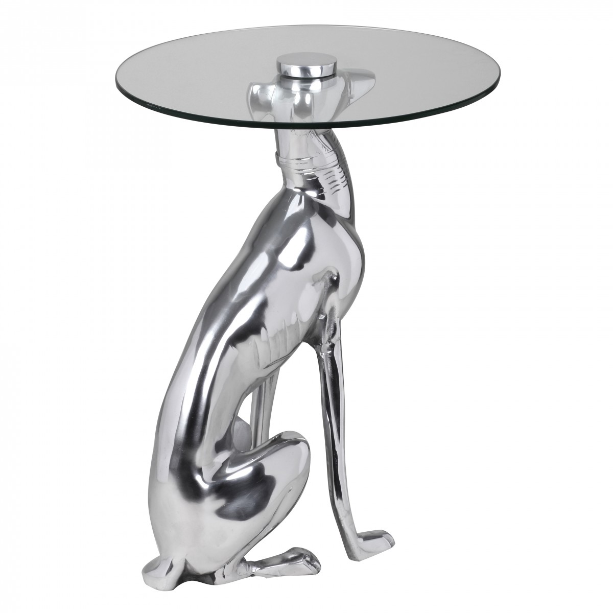Beistelltisch Karasjok Glas Silber Ø 40 cm