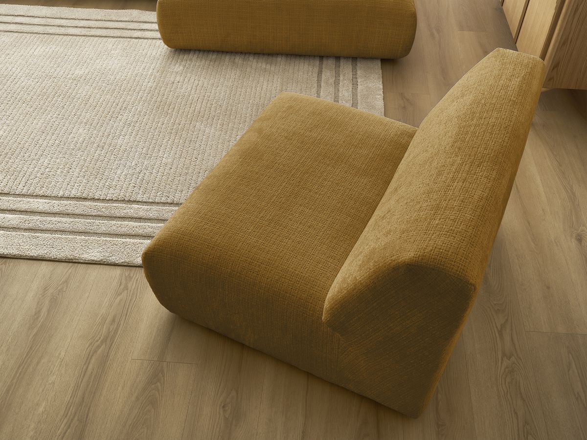 Bobochic Sirius Ecksofa 405 × 170 cm Strukturstoff Gelb Ecke rechts