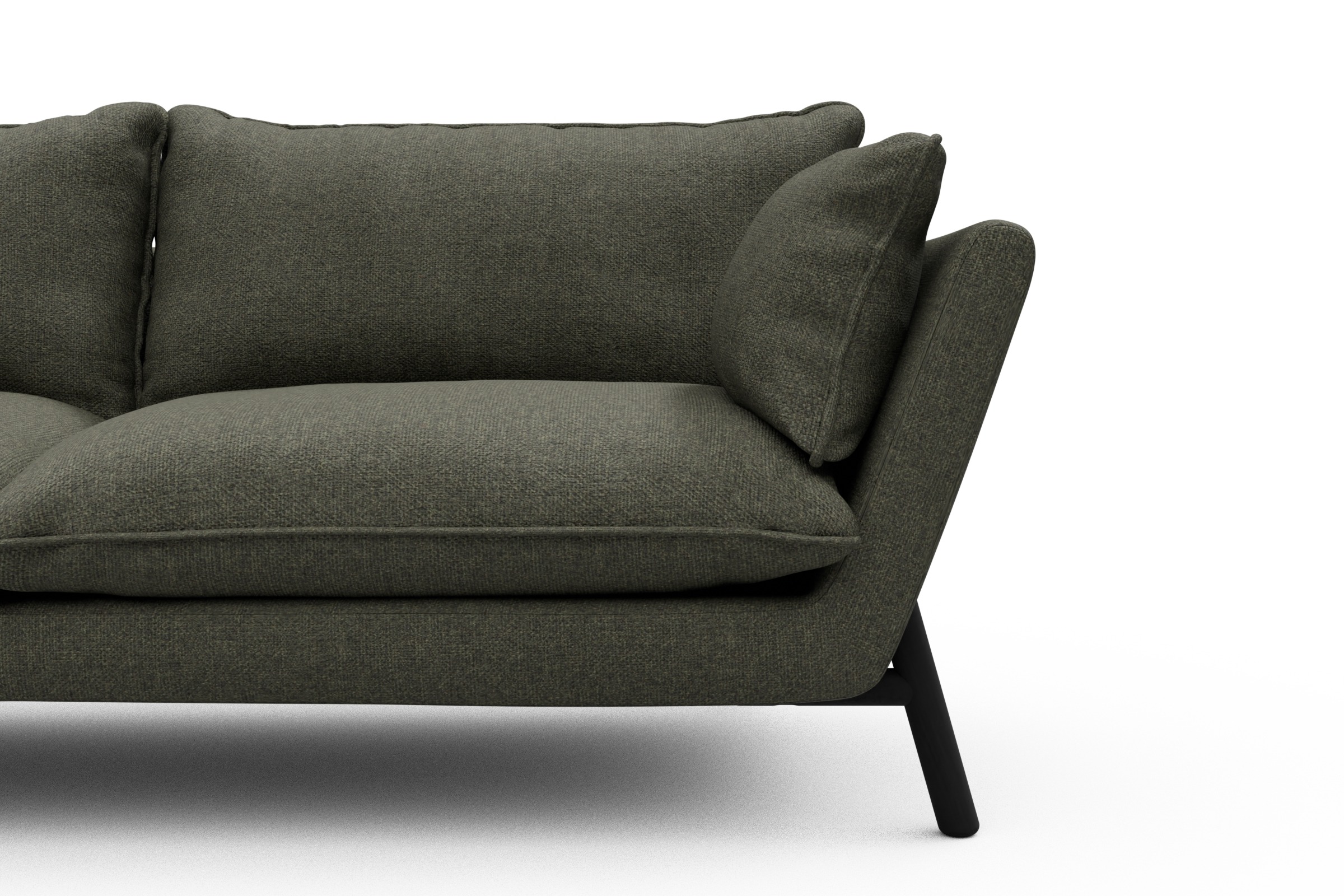 Sofa Emil PREMIUM 3-Sitzer Beinfarbe Eiche Schwarz Sama-Winter-Moss