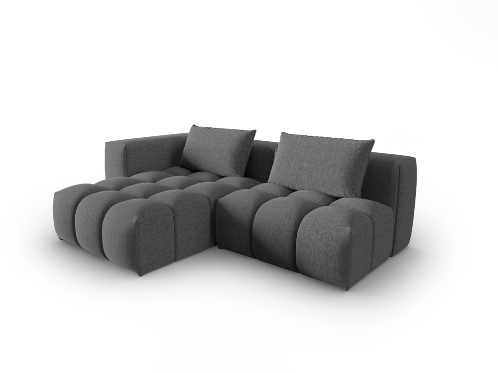 Cosmopolitan Design Ecksofa Verona 3-Sitzer offen Strukturierter Stoff Sorella Grau Links