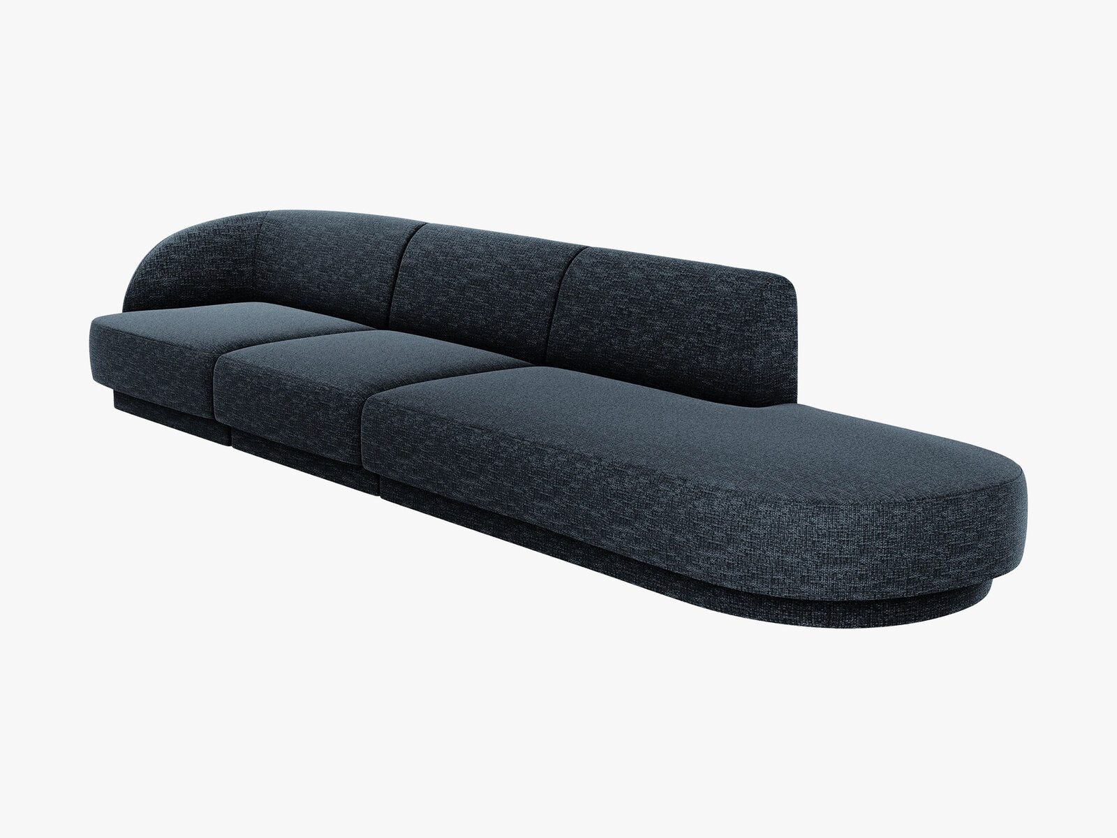 Micadoni Sofa Miley 4-Sitzer Rechts Chenille Haga Königsblau