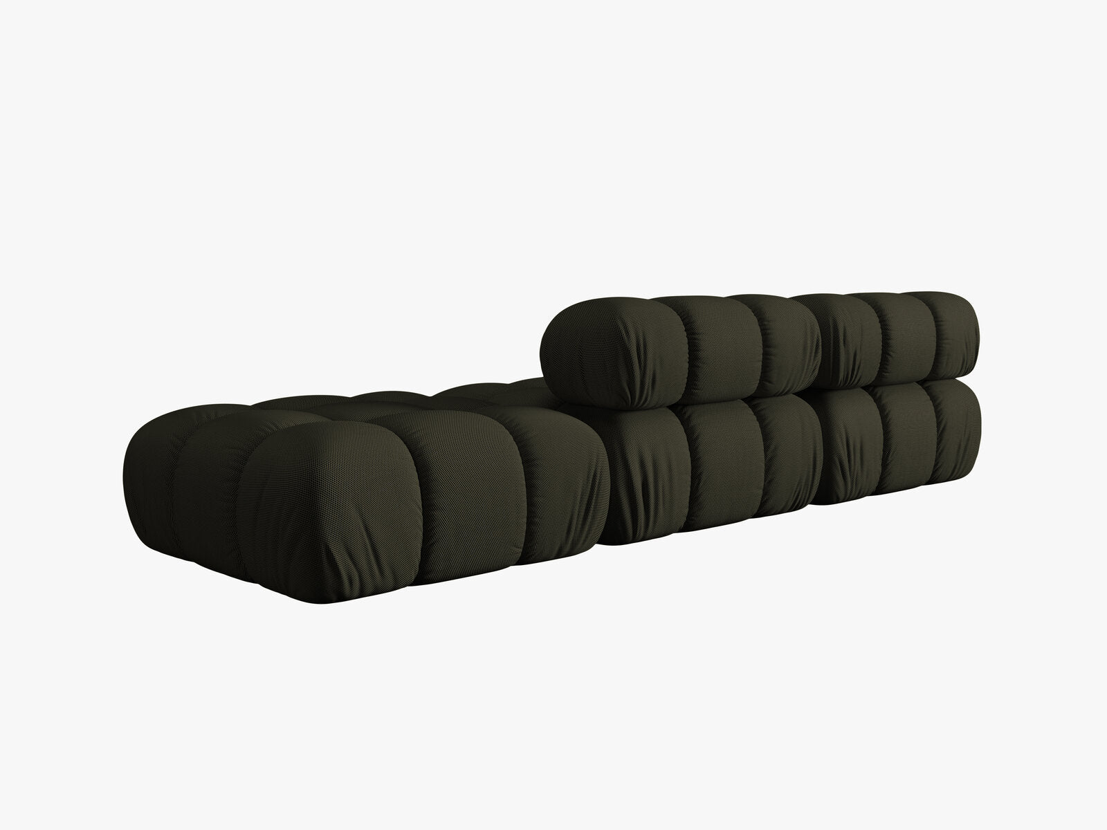 Micadoni Modulares Sofa Bellis 4-Sitzer Rechts 3D-Stoff Sonic Amazonas Grün