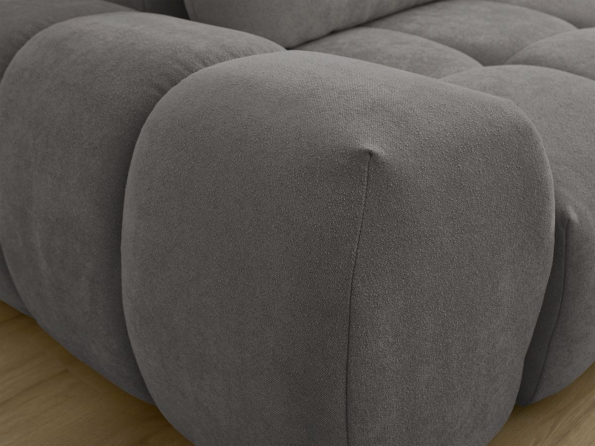 Bobochic Everest Schlafsofa 3-Sitzer mit Bettkasten, 2 Kissen Strukturstoff Dunkelgrau