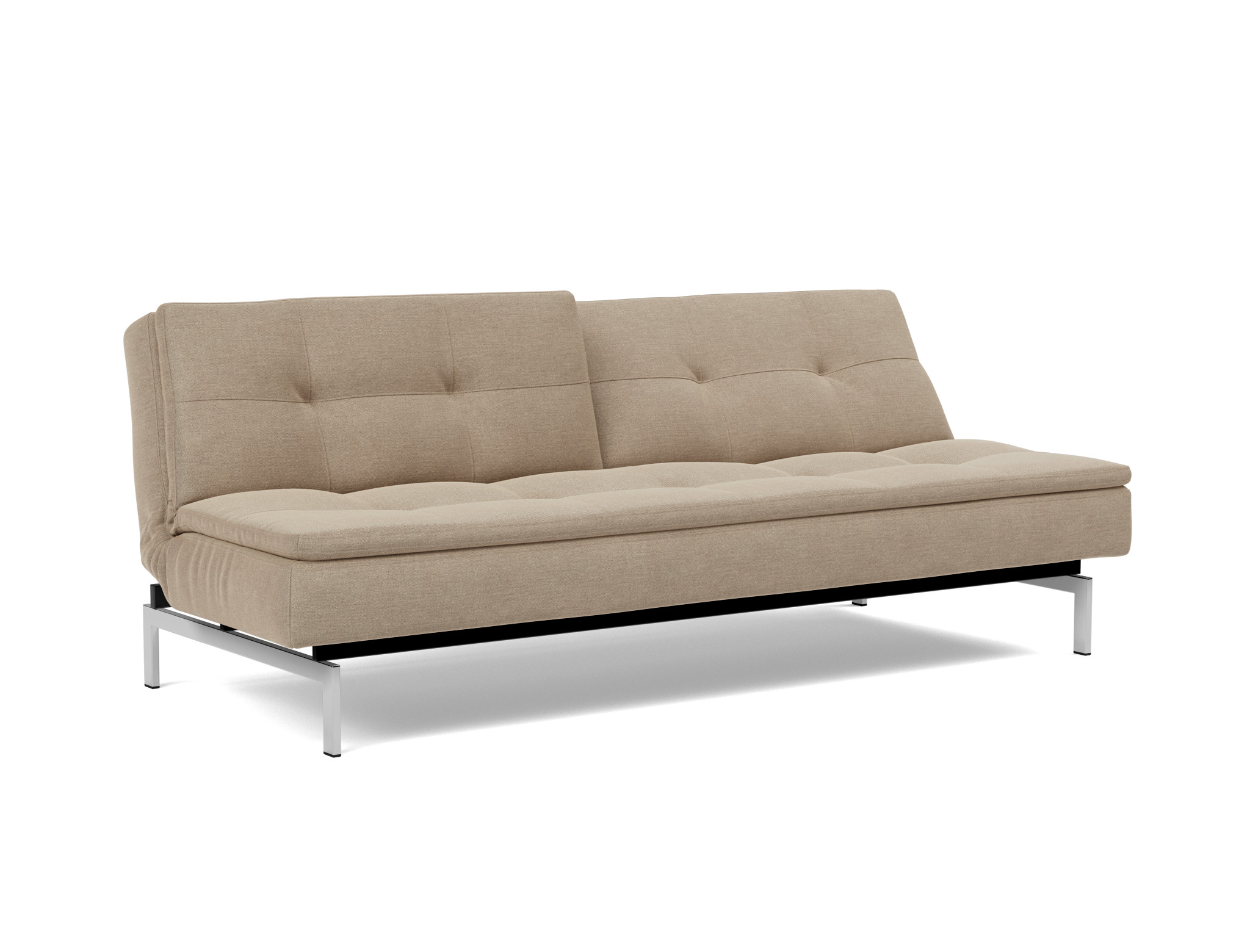 Schlafsofa Dublexo Flachgewebe Phobos 587-Mocha Beine Chrom
