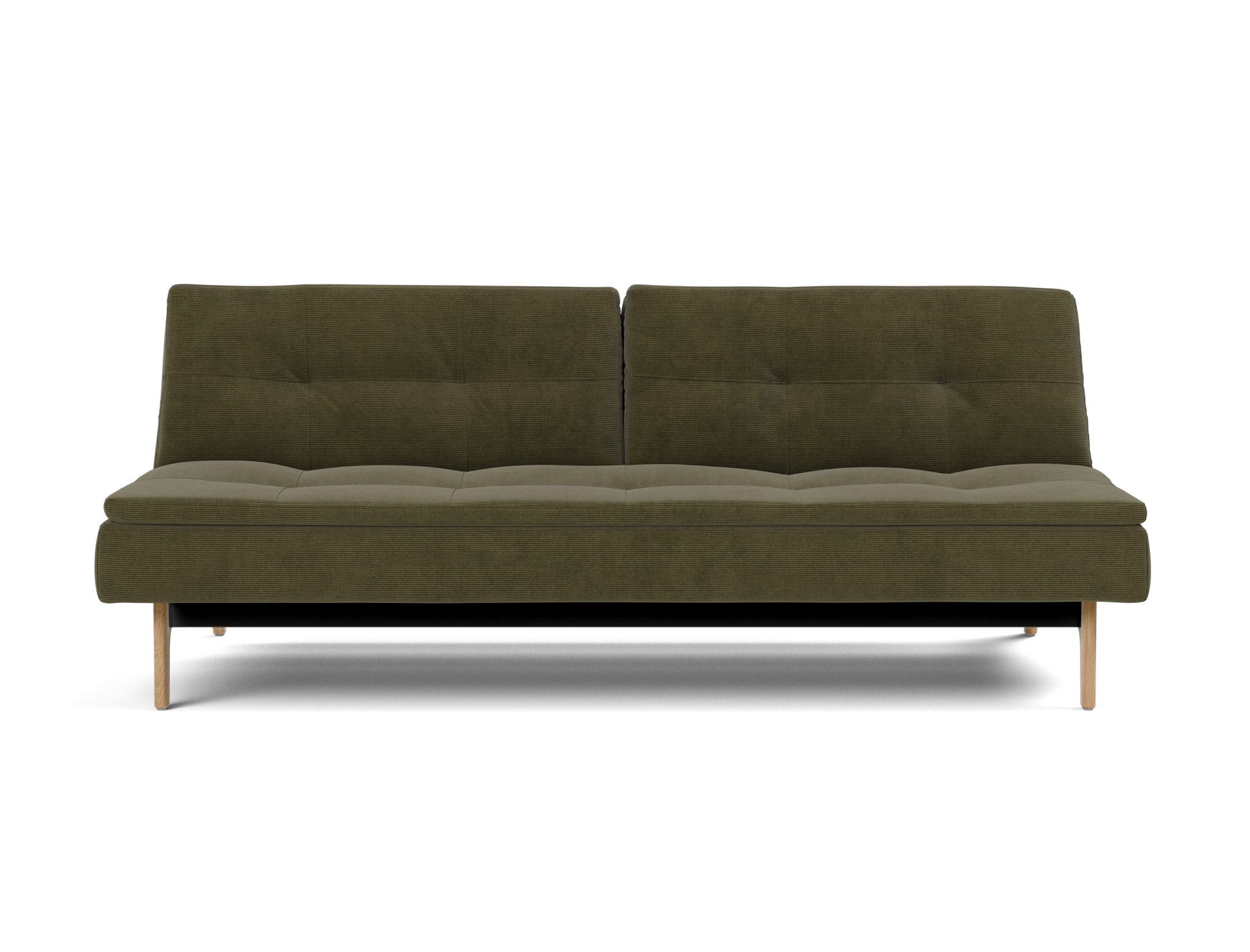 Schlafsofa Dublexo Kord Cordufine 316-Pine-Green Beine Eiche