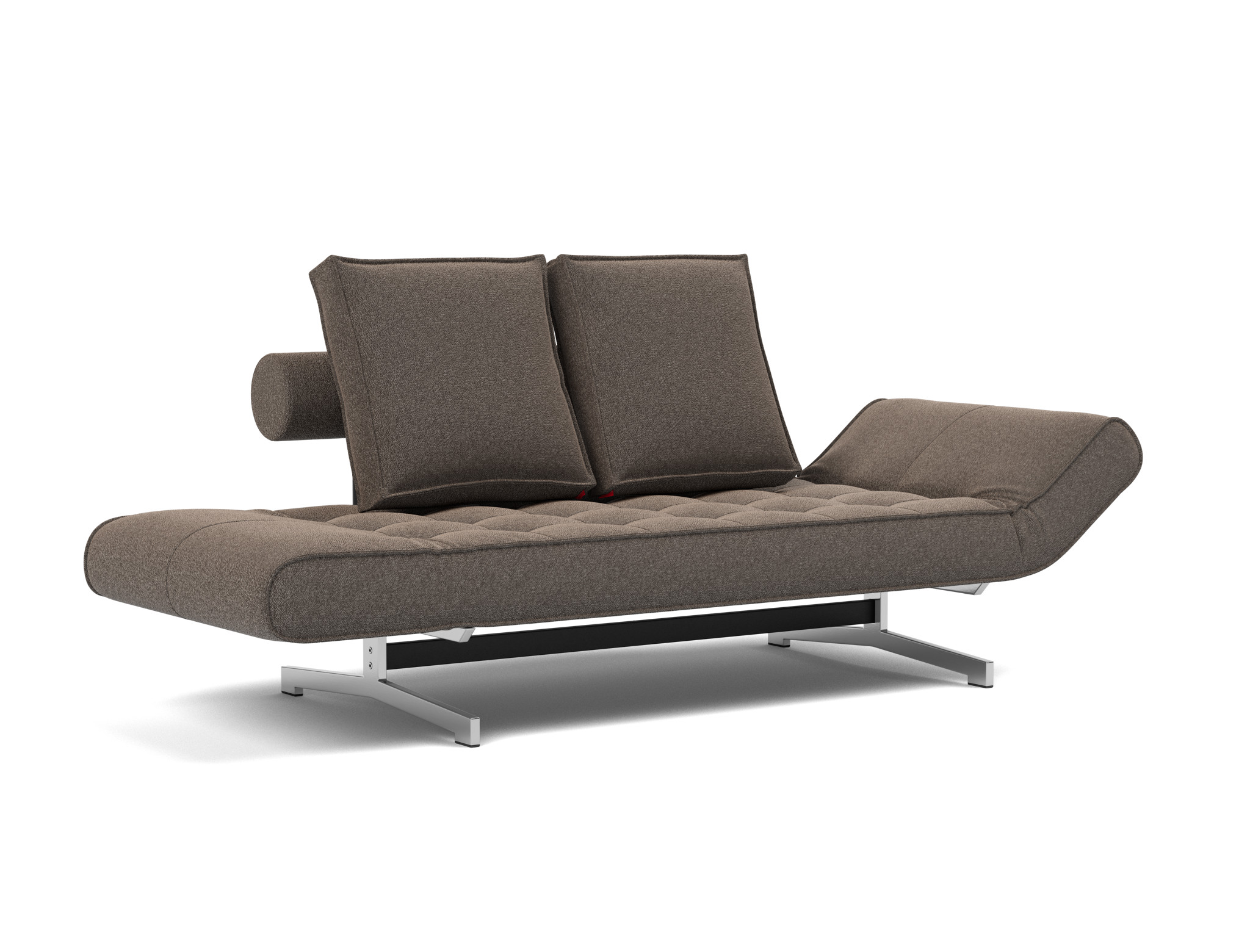 Tagesbett Ghia Boucle Skandi 530-Taupe Beine Chrom