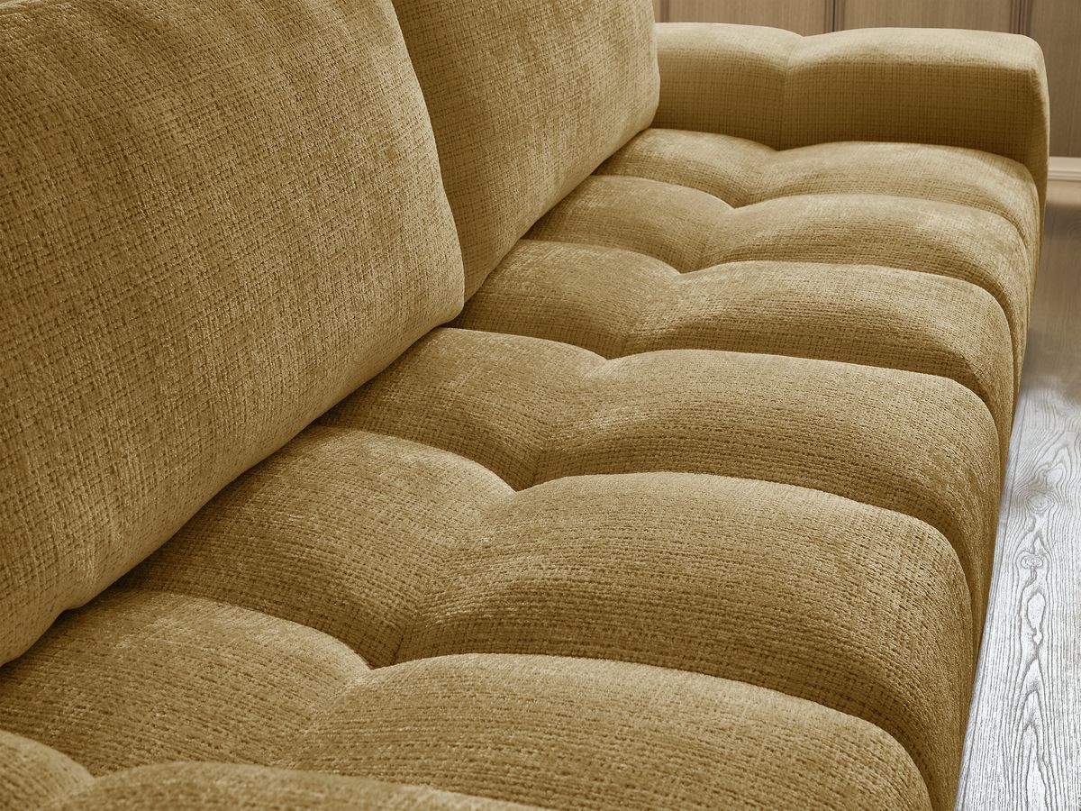Bobochic Anakin Sofa 3-Sitzer, 2 Kissen Strukturstoff Gelb