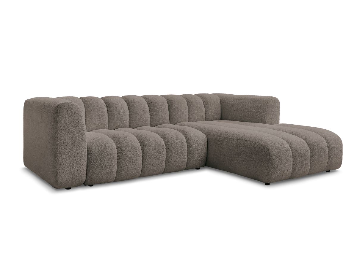 Bobochic Talia Ecksofa Bouclé-Stoff Braun Ecke rechts