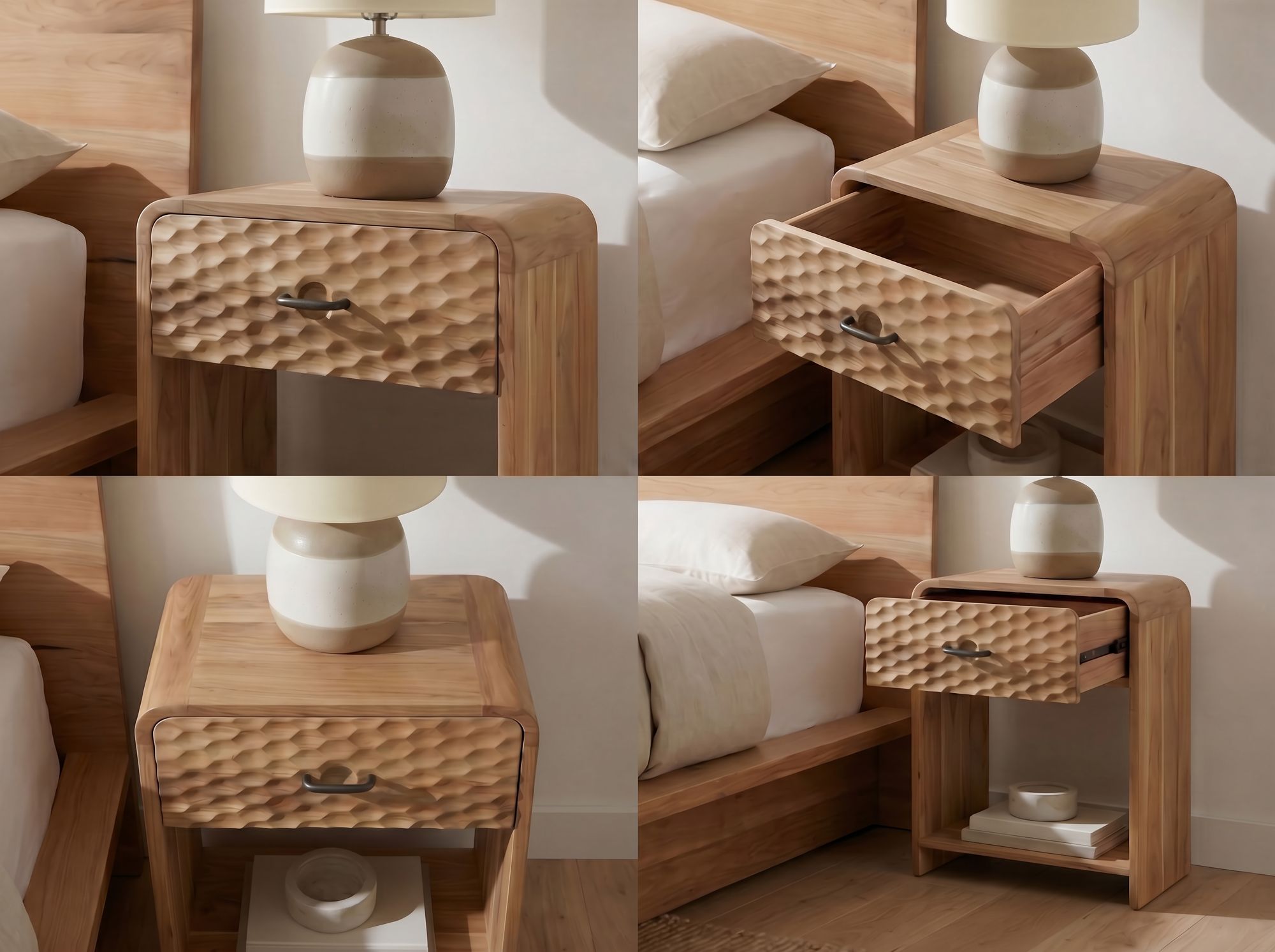 Nachttisch Uskedal Mango Massivholz Braun 40 × 29,5 × 54 cm