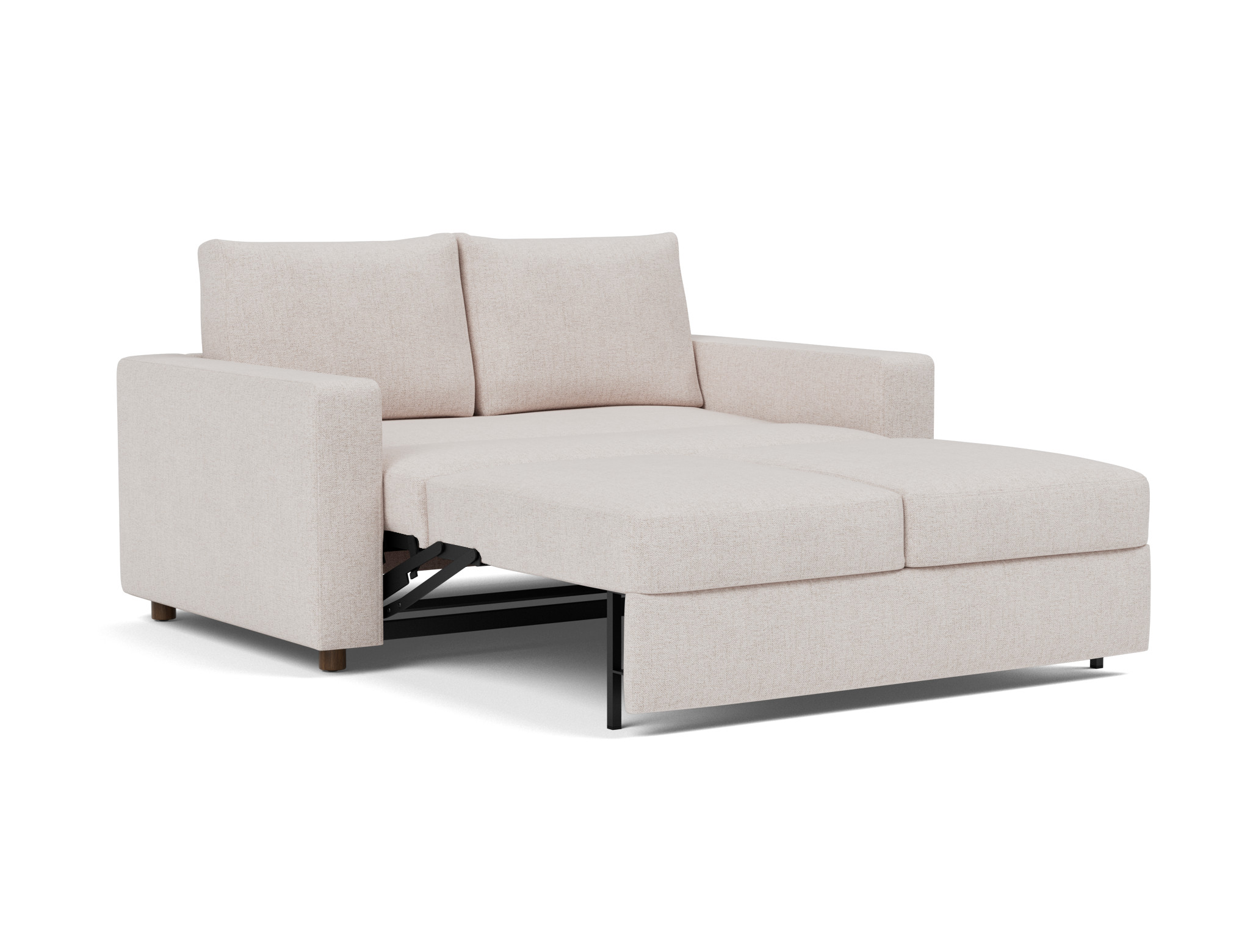 Schlafsofa Neah mit Standard-Armlehnen 140 Strukturierter Stoff Weda 300-Weda-Sand