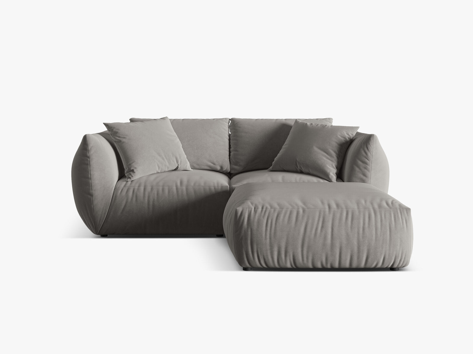 Micadoni Modulares Sofa Chris 4-Sitzer Samt Grau