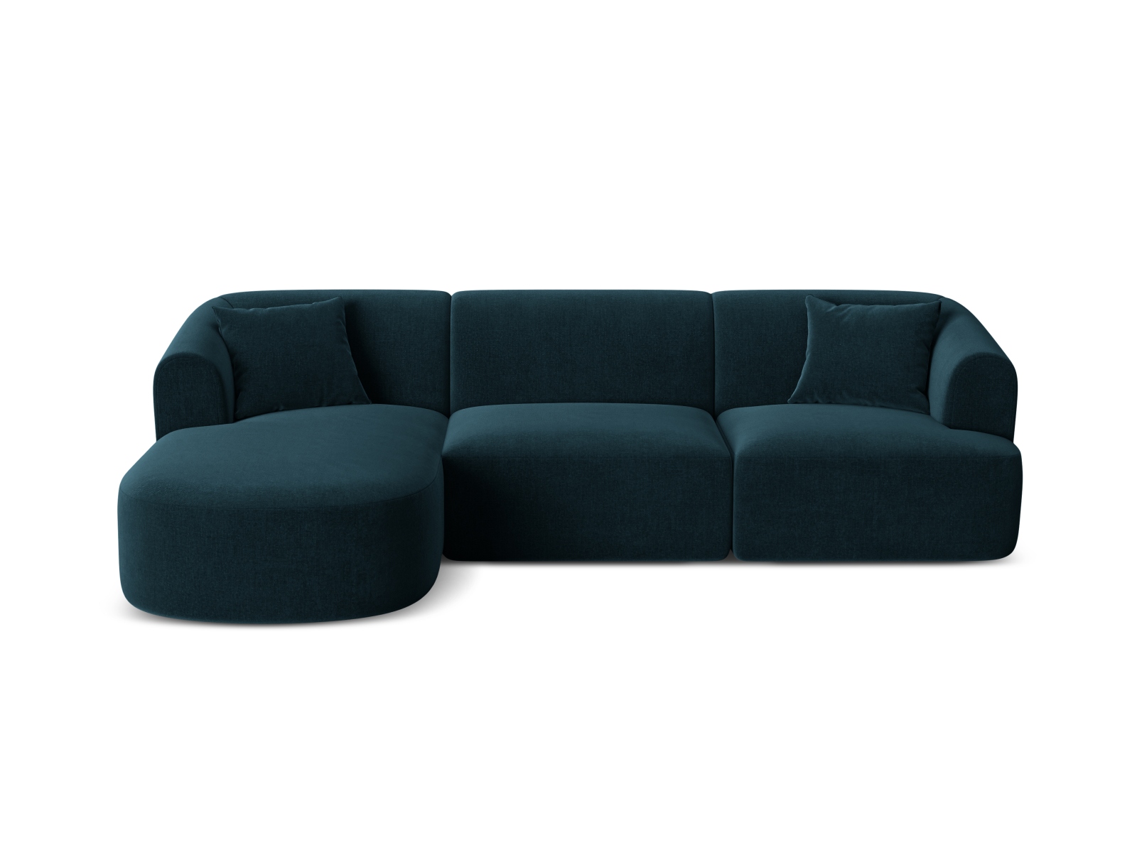 Cosmopolitan Design Ecksofa Campi 4-Sitzer Samt Vogue Tiefes Petrol Links