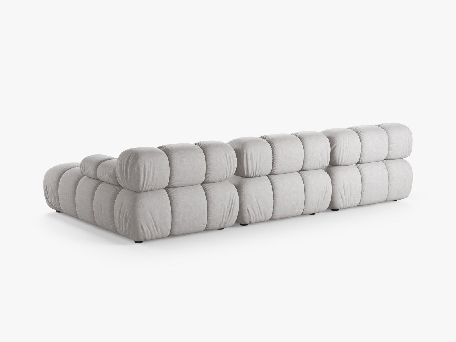 Micadoni Modulares Ecksofa Bellis 4-Sitzer Rechts Strukturierter Stoff Liberty Hellgrau
