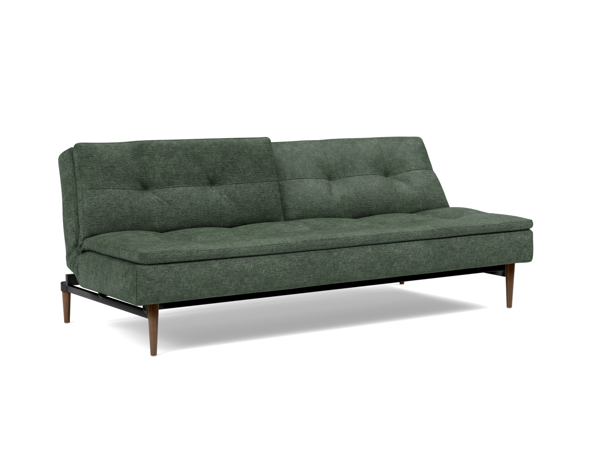 Schlafsofa Dublexo Flachgewebe Avella 281-Pine-Green Beine Styletto Eiche dunkel