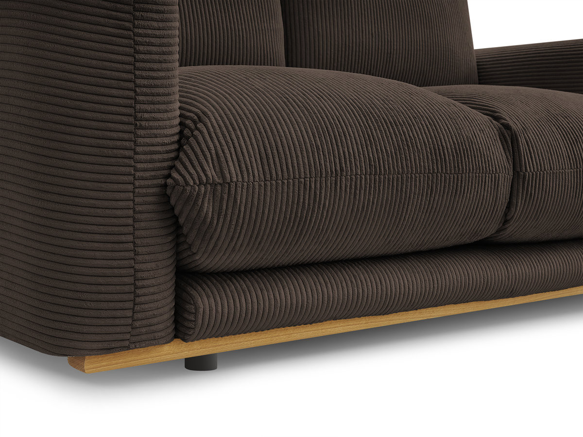 Bobochic Ernest Sofa 3-Sitzer mit Pouf 193 × 106 cm Cordsamt Braun