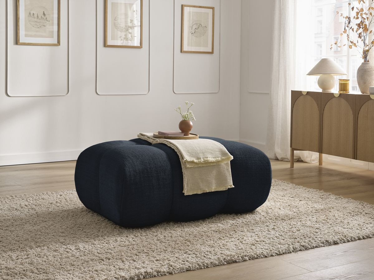 Bobochic Ivane Pouf Strukturstoff Dunkelblau