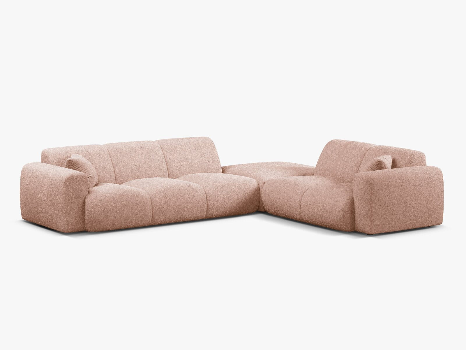 Micadoni Ecksofa Molino 6-Sitzer Rechts Boucle Baloo Puderrosa
