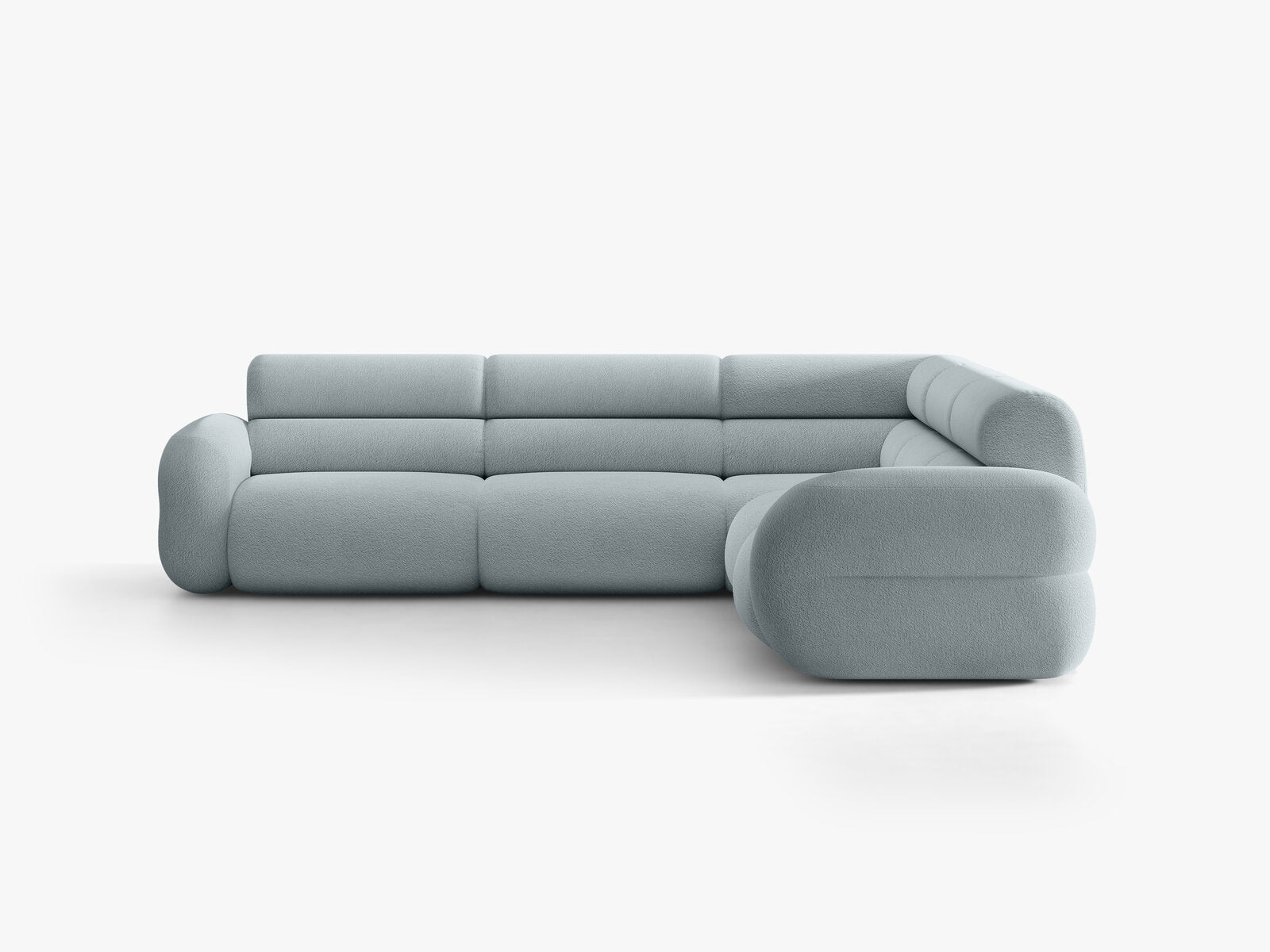 Micadoni Neo Modulares symmetrisches Ecksofa Boucle Baloo Hellblau