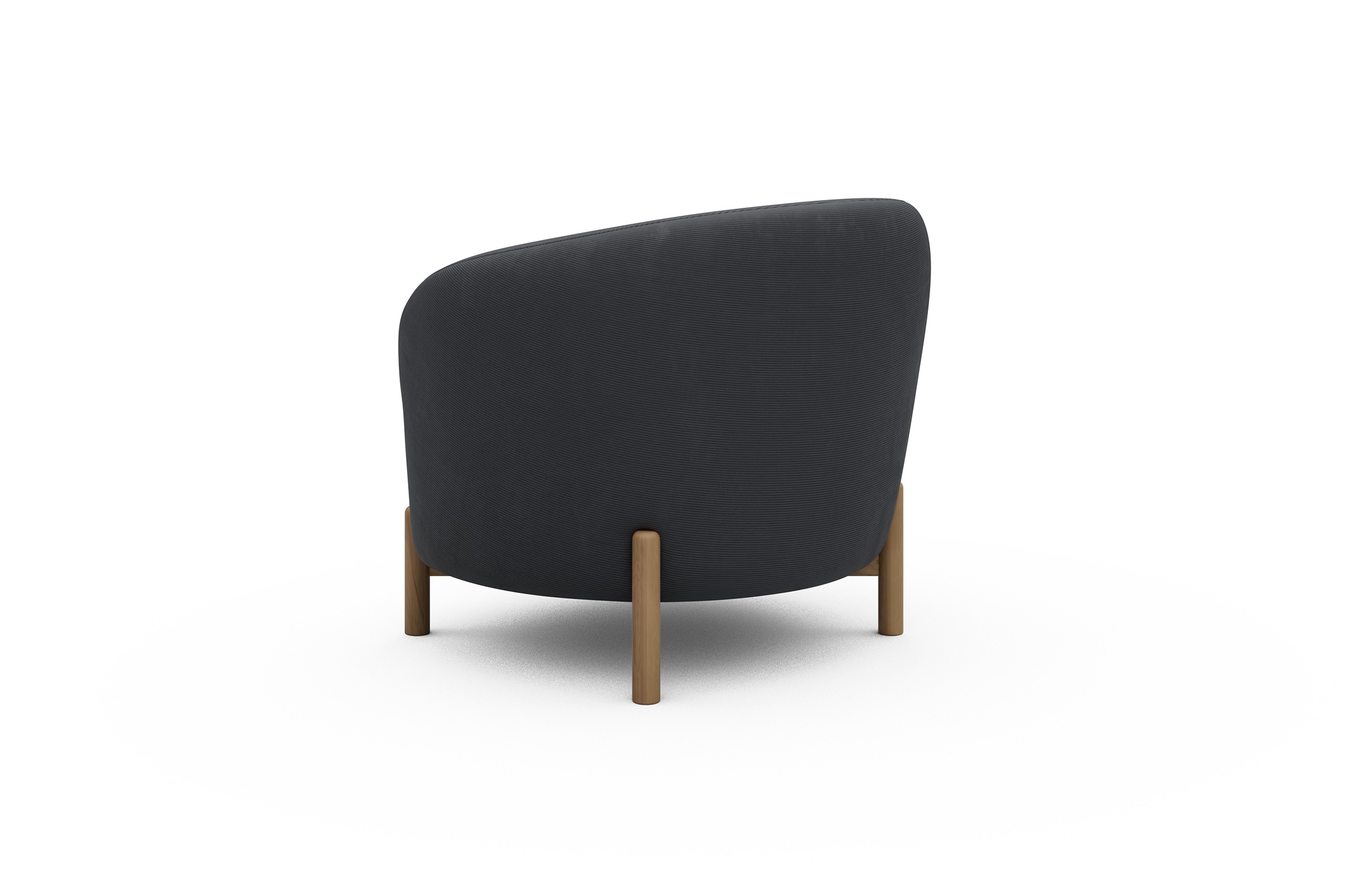 Sessel Ronda Holzbeine Eiche Natur Cordufine-Slate-Grey