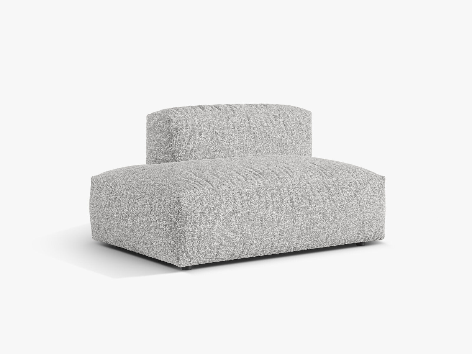 Micadoni Ecksofa-Modul Martina 1-Sitzer Links Boucle Monet Silber