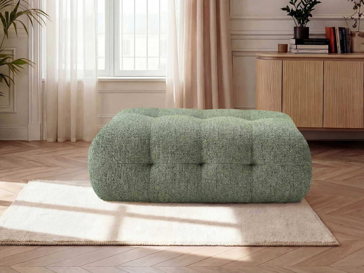 Bobochic Laura Pouf 135 × 84 cm Melange-Stoff Hellgrün