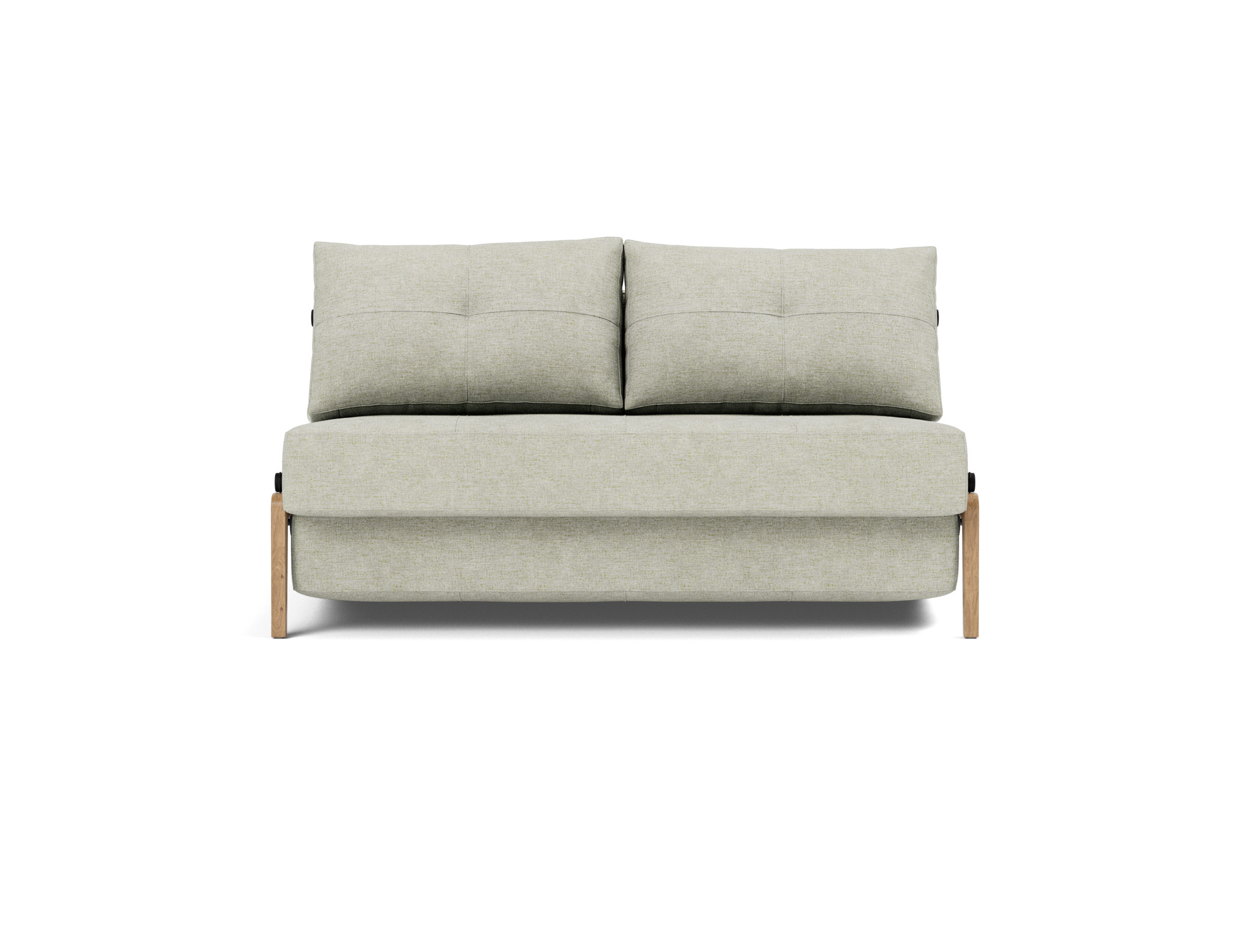Schlafsofa Cubed 140 Flachgewebe Avella 280-Sand Beine Eiche