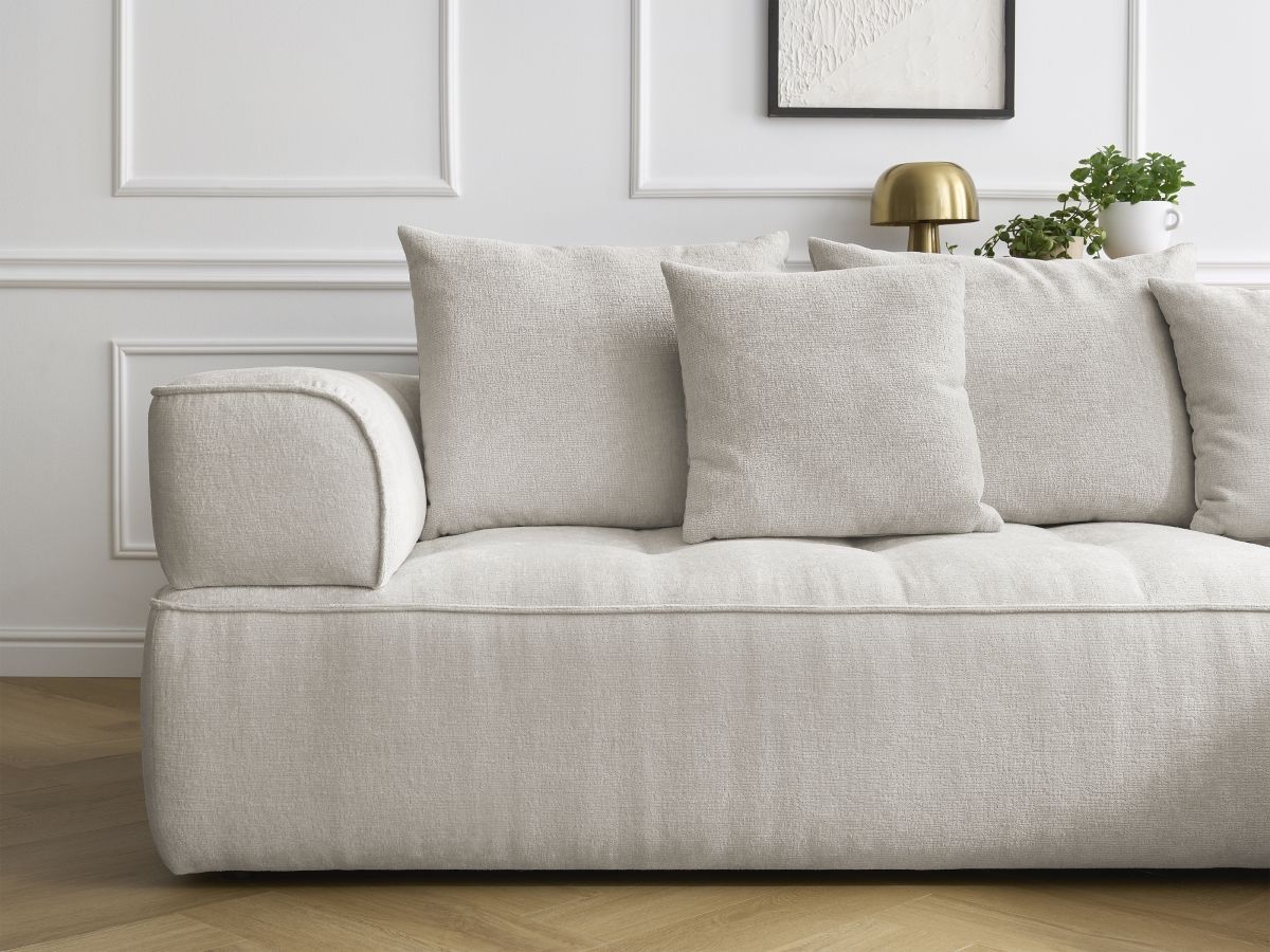 Bobochic Whesley Ecksofa Stoff Beige Ecke rechts