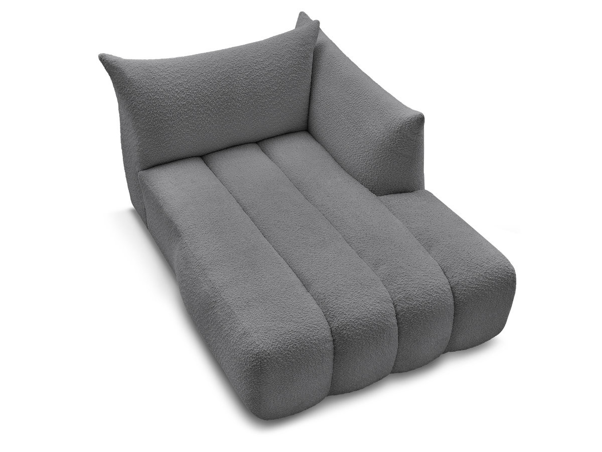 Bobochic Azra Méridienne-Modul Bouclé-Stoff Dunkelgrau Ecke rechts