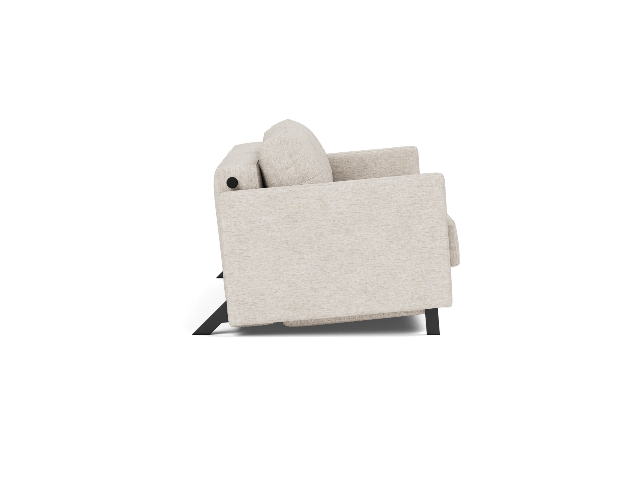 Schlafsofa Cubed mit Armlehnen 140 Chenille Yuveno 470-Natural