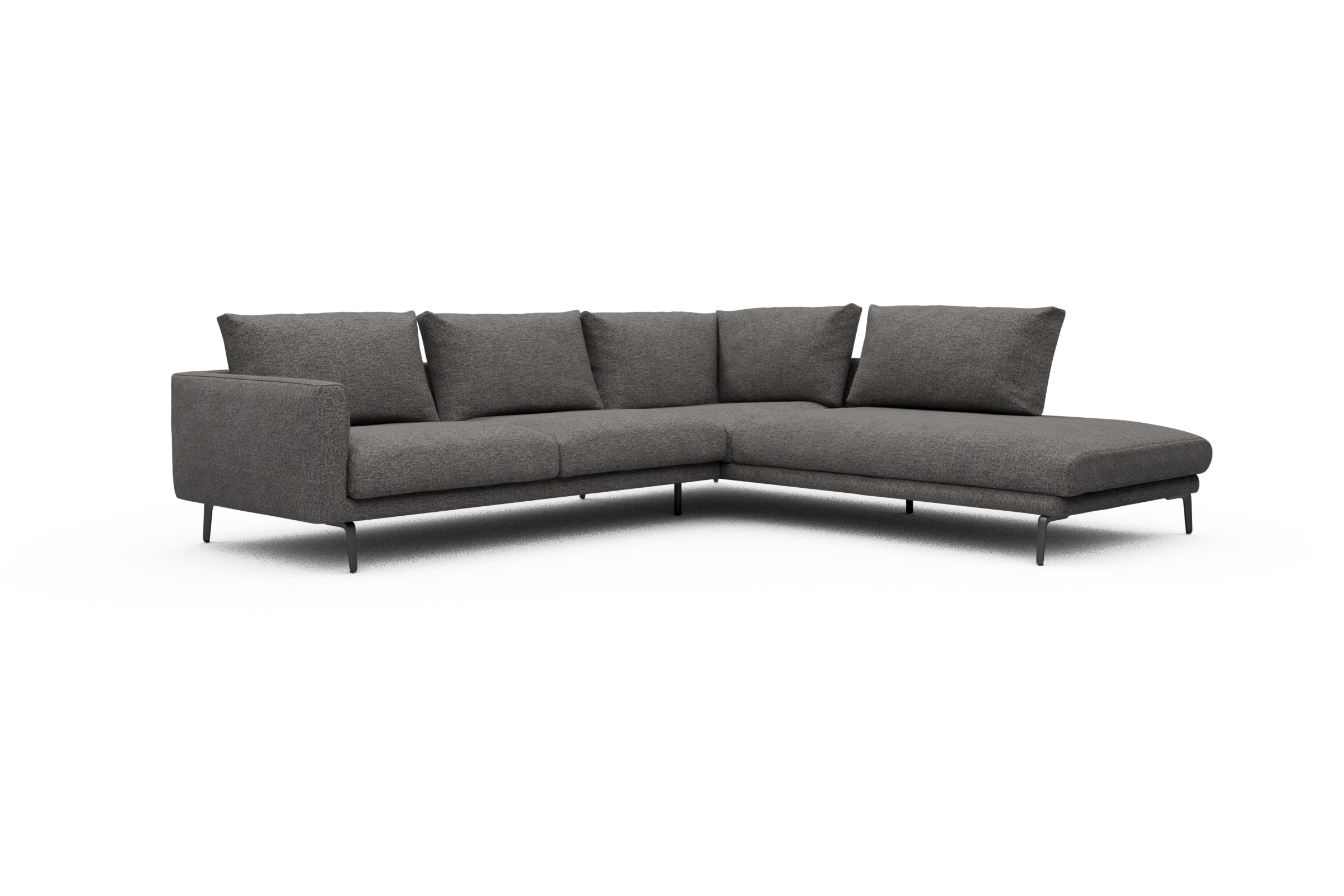 Ecksofa Karl Relax-Ecke rechts mit 2,5-Sitzer Carreno-Salt-and-Pepper