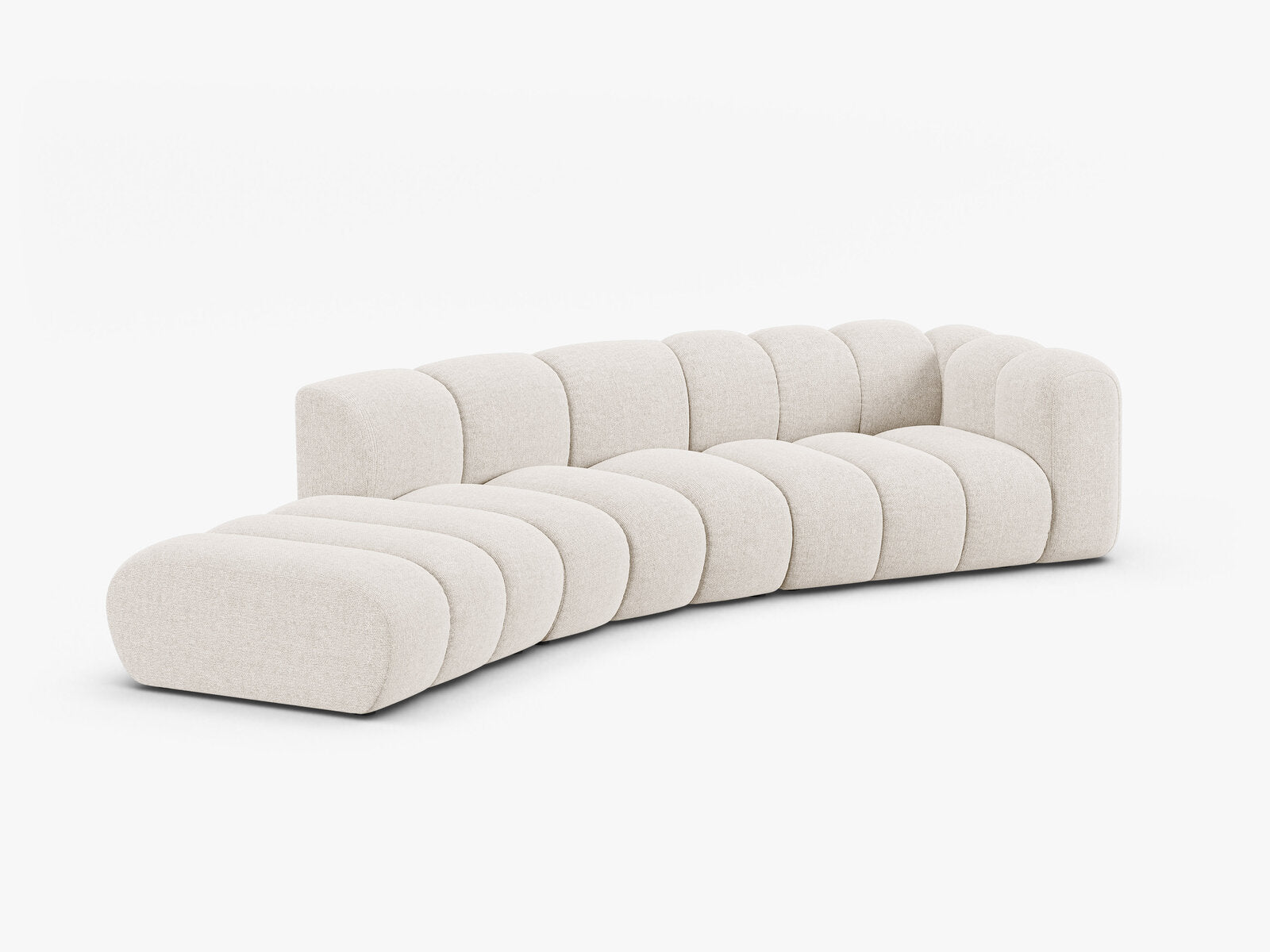 Micadoni Modulares Sofa Lupine 5-Sitzer Links Chenille Eden Helles Beige