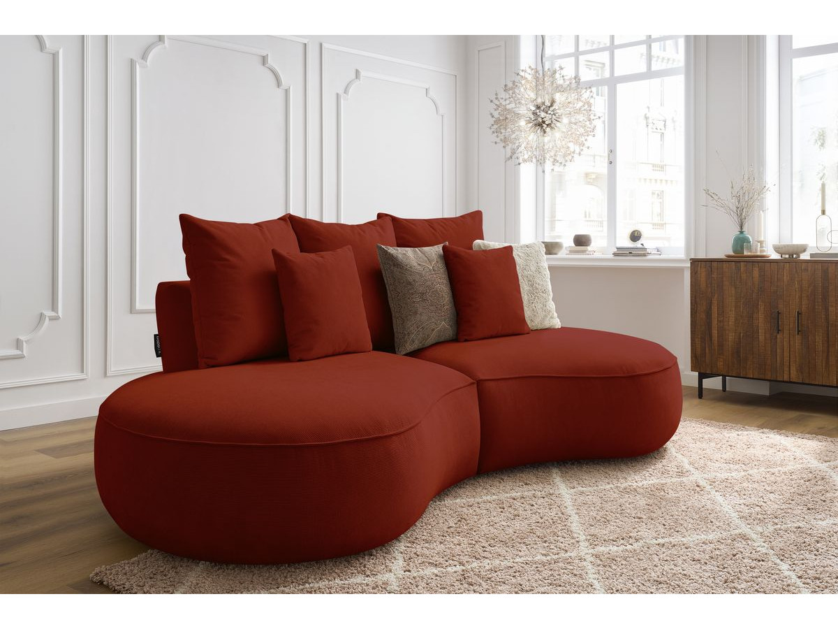 Bobochic Saint-germain Sofa 3-Sitzer Strukturstoff Rot
