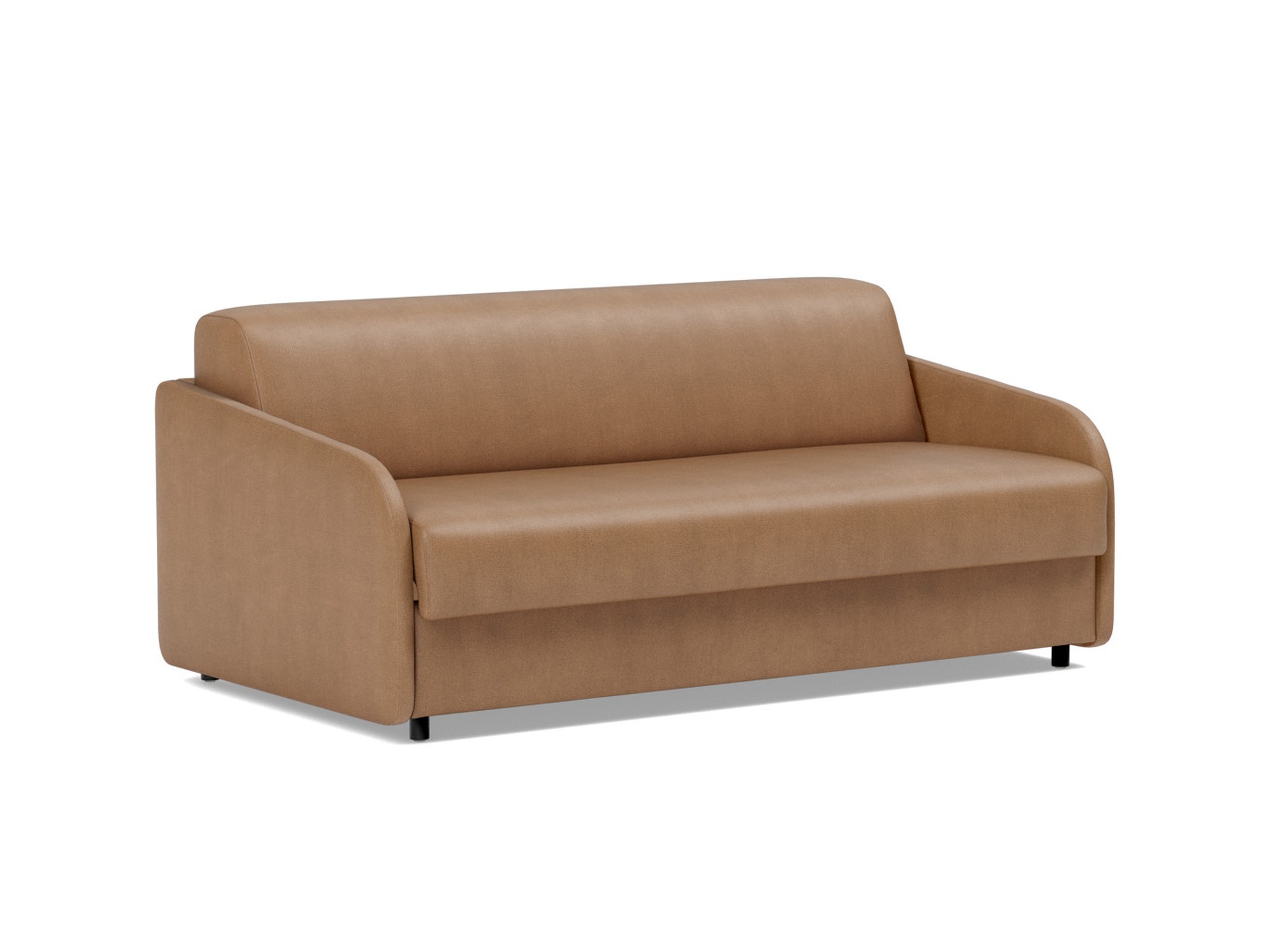 Schlafsofa Eivor mit Memory-Matratze 140 Lederoptik Faunal 551-Brown