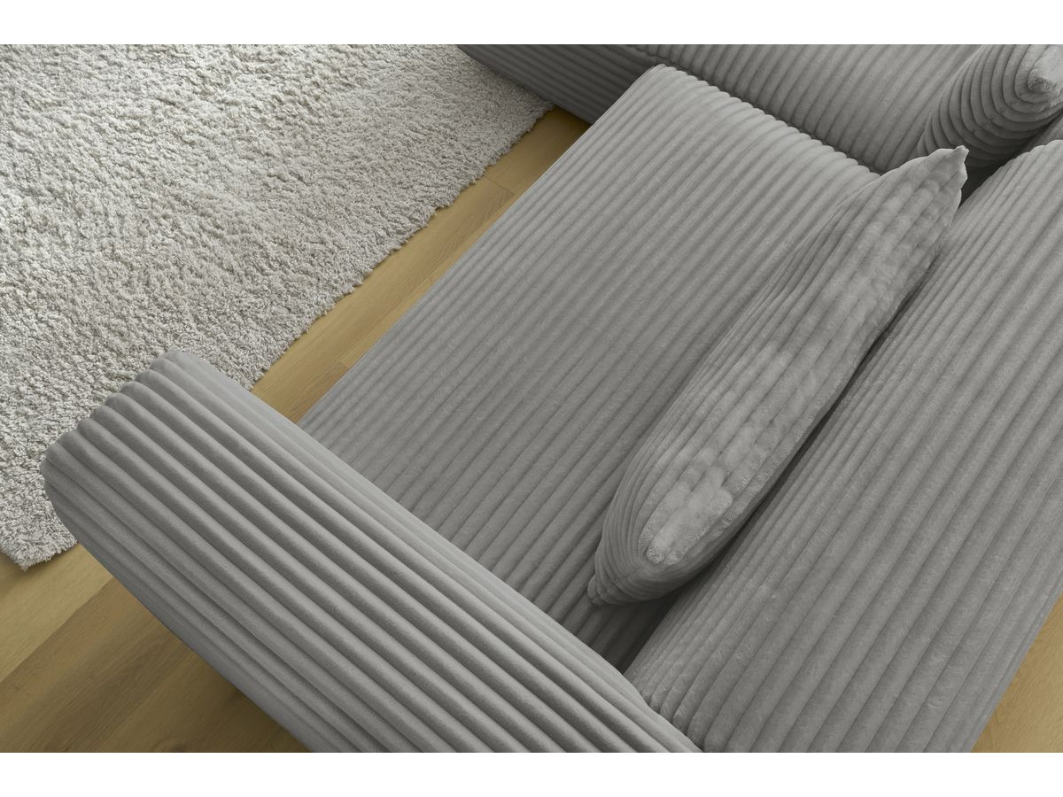 Bobochic Harry Ecksofa Breitcord weich Dunkelgrau Ecke links
