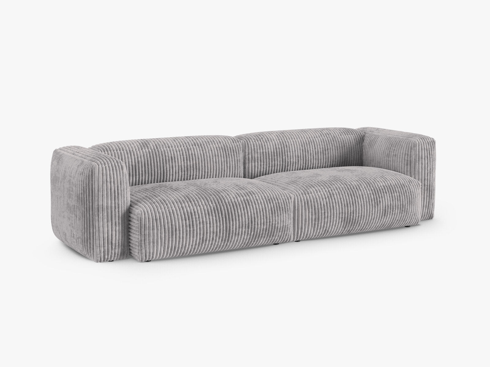 Micadoni Sofa Martina 4-Sitzer 90cm Sitztiefe Kord Tilia Hellgrau