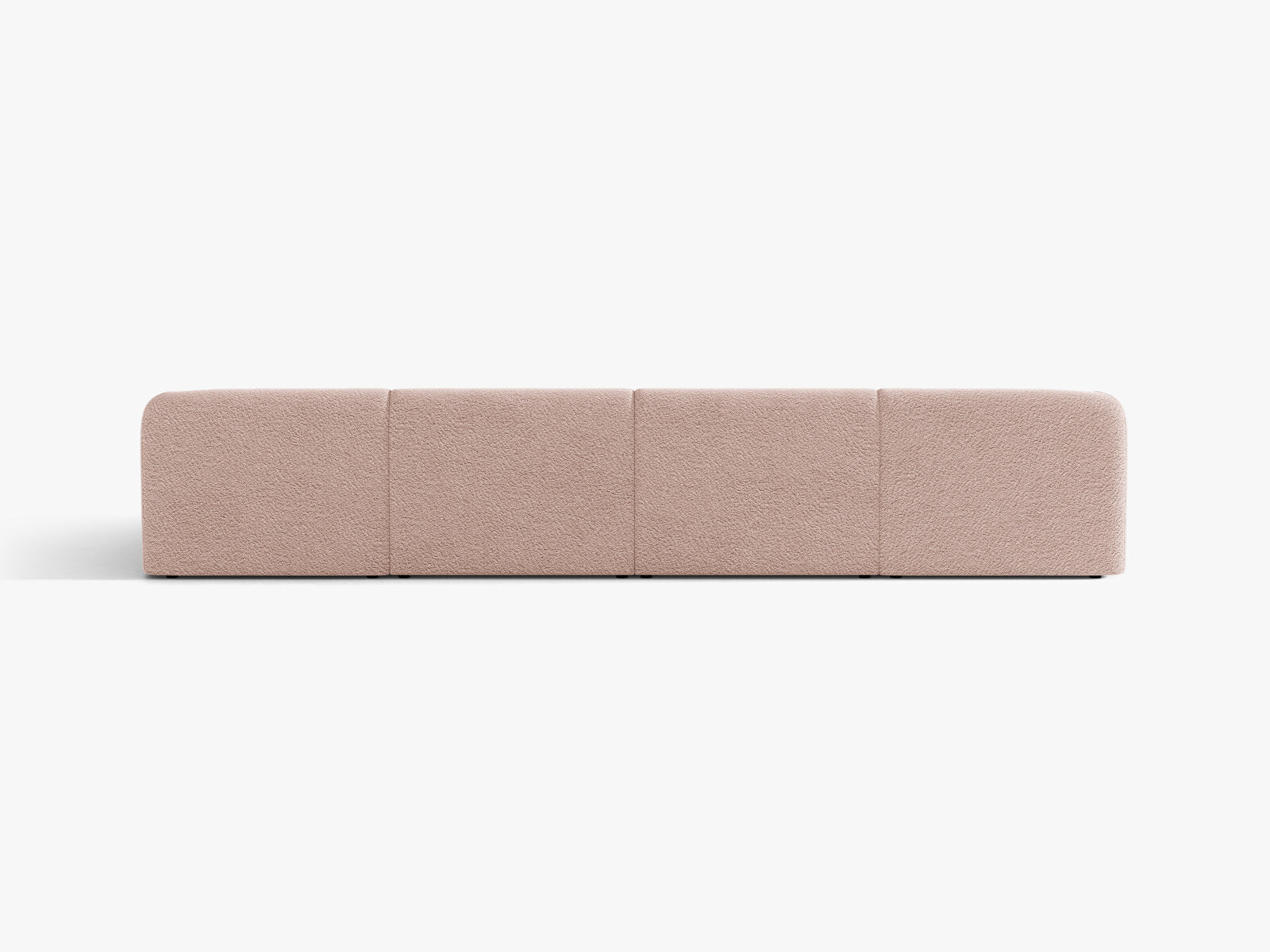 Micadoni Panorama-Sofa Miley 5-Sitzer Boucle Baloo Puderrosa