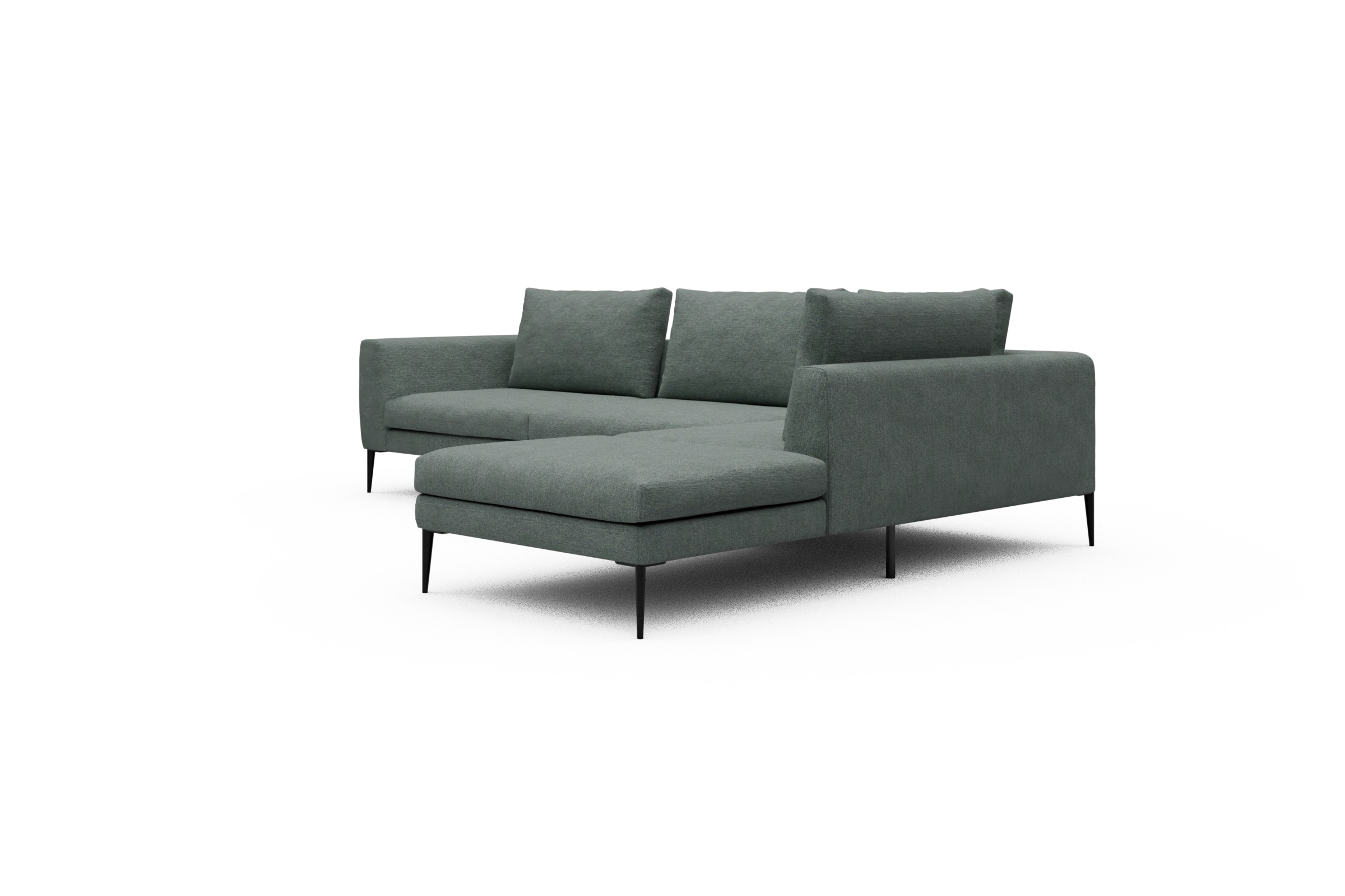 Ecksofa Paul Relax-Ecke links mit 3-Sitzer Carreno-Ice-Blue