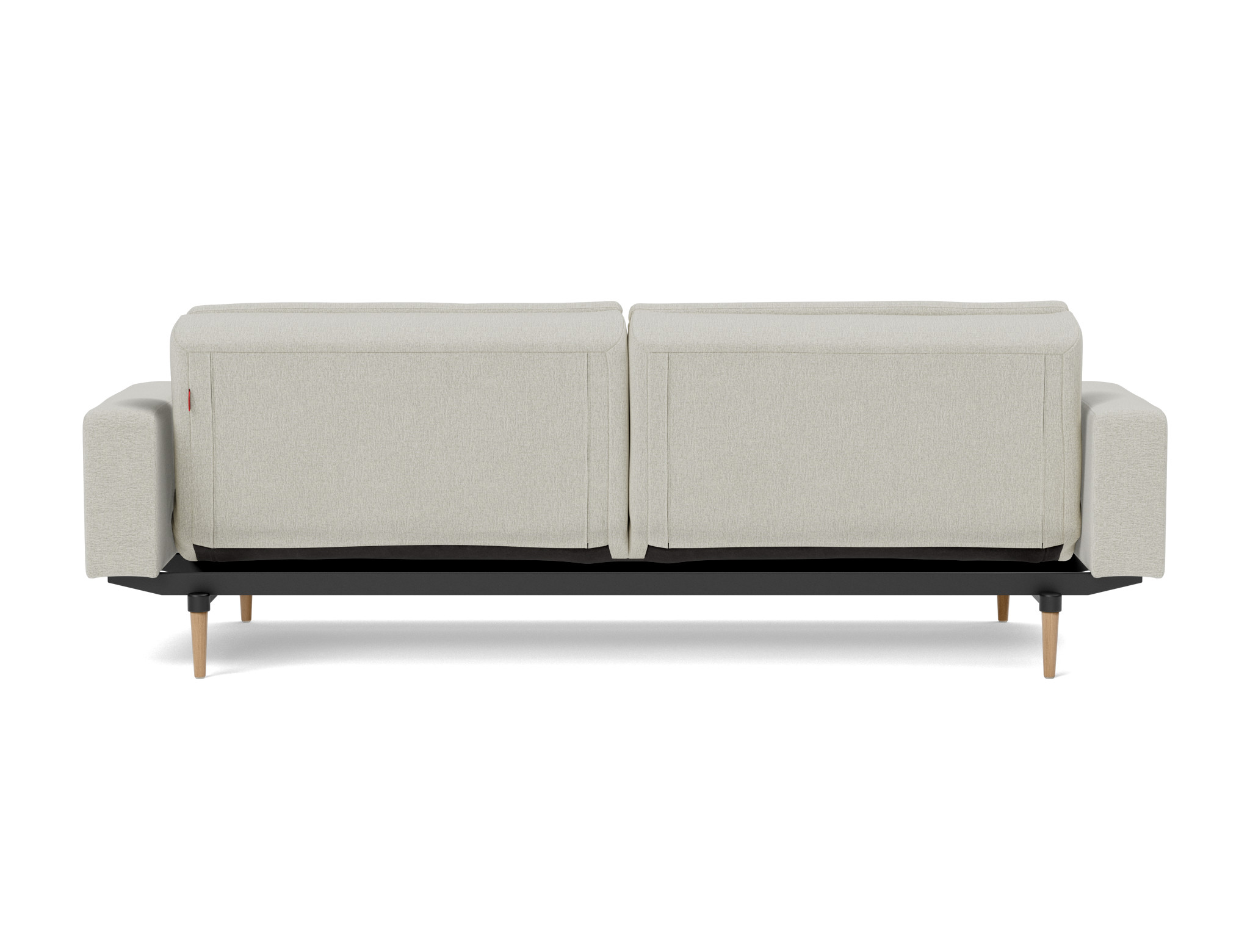 Schlafsofa Dublexo mit Armlehnen Flachgewebe Mixed Dance 527-Natural Beine Styletto Eiche hell