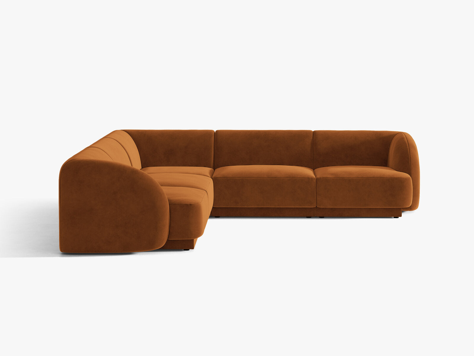 Micadoni 5-Sitzer Symmetrisches Ecksofa Miley Samt Bluvel Terrakotta