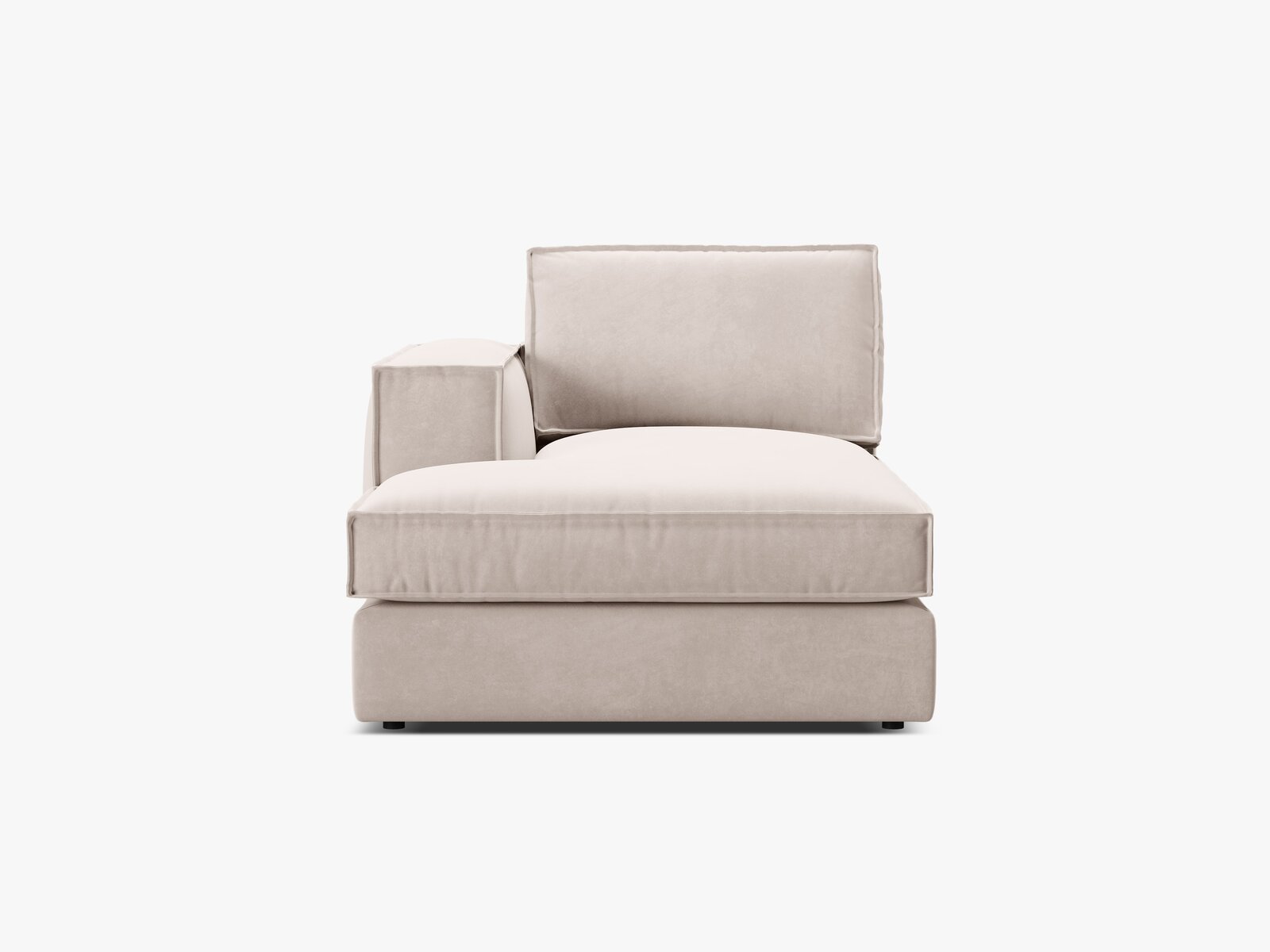 Micadoni Recamiere Pola Links Samt Salvador Beige